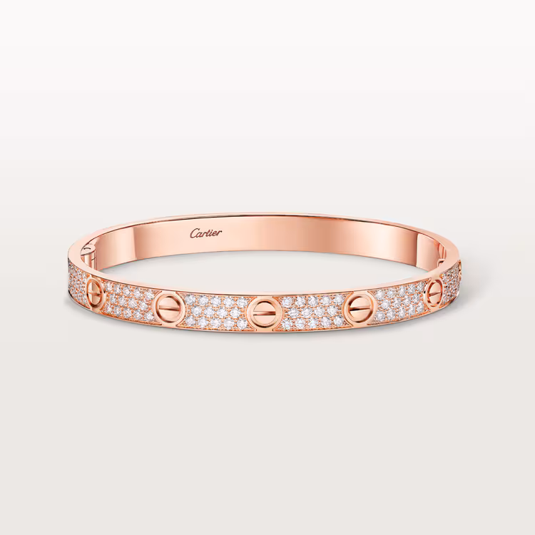 Love Bracelet, Classic Model, Paved N6726817 - Rose Gold