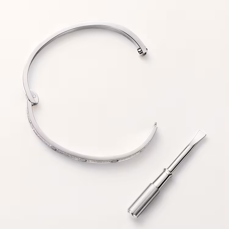 Love Bracelet, Small Model, Paved N6726517 - White Gold