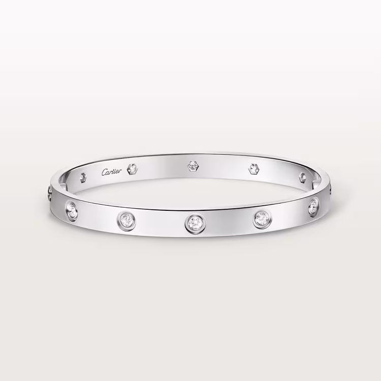 Love Bracelet, Classic Model,10 Diamonds B6070417 - White Gold