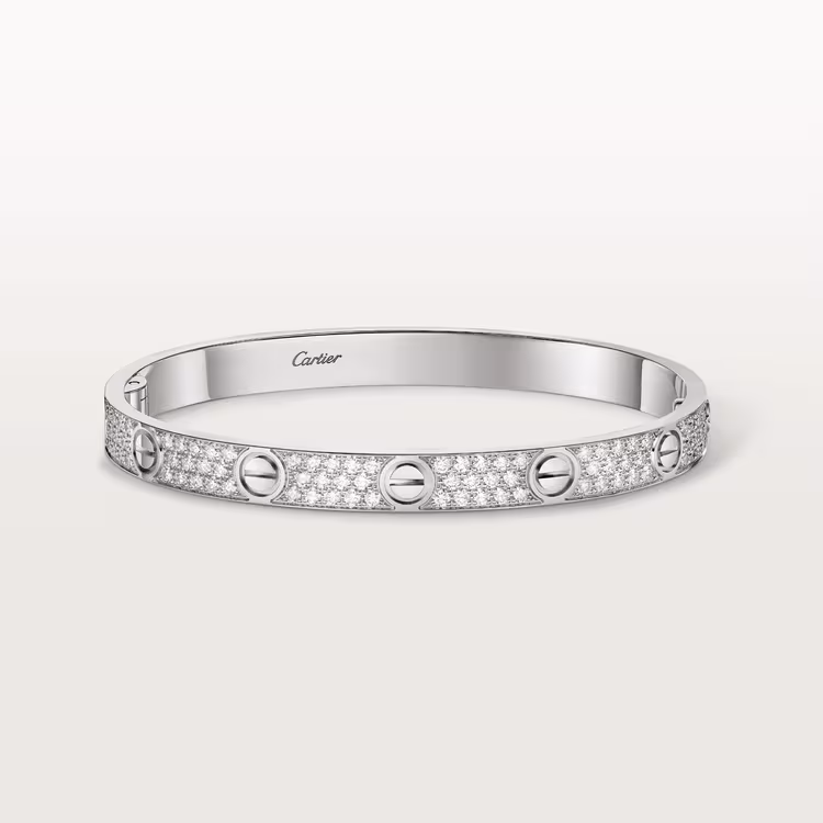Love Bracelet, Classic Model, Paved N6727017 - White Gold