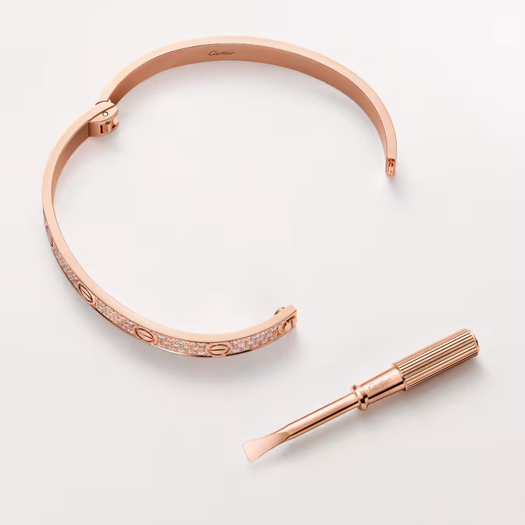 Love Bracelet, Classic Model, Paved N6726817 - Rose Gold
