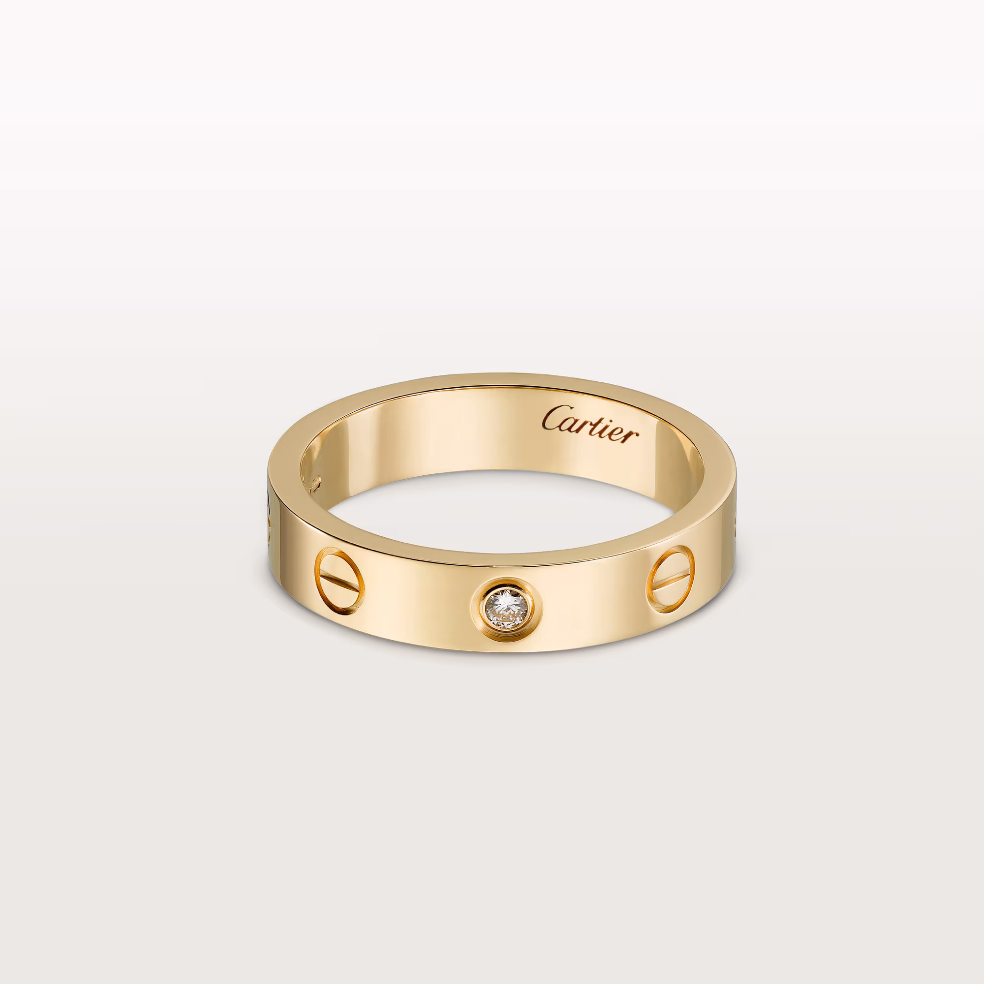 Love Ring, Small Model, 1 Diamond B4056100 - Gold