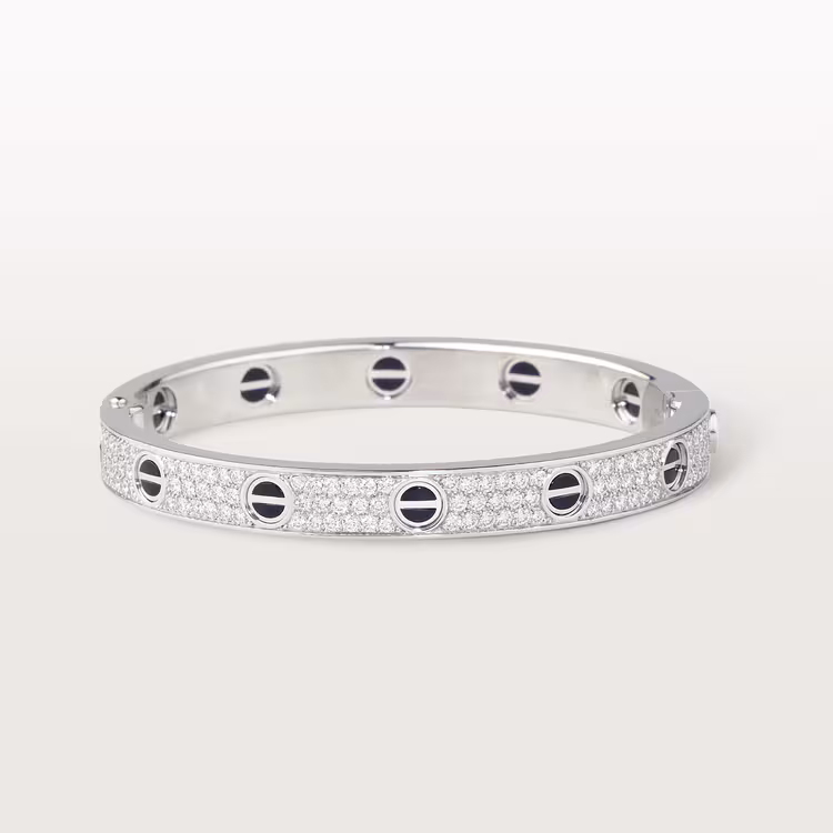 Love Bracelet, Classic Model, Paved, Ceramic N6032417 - White Gold
