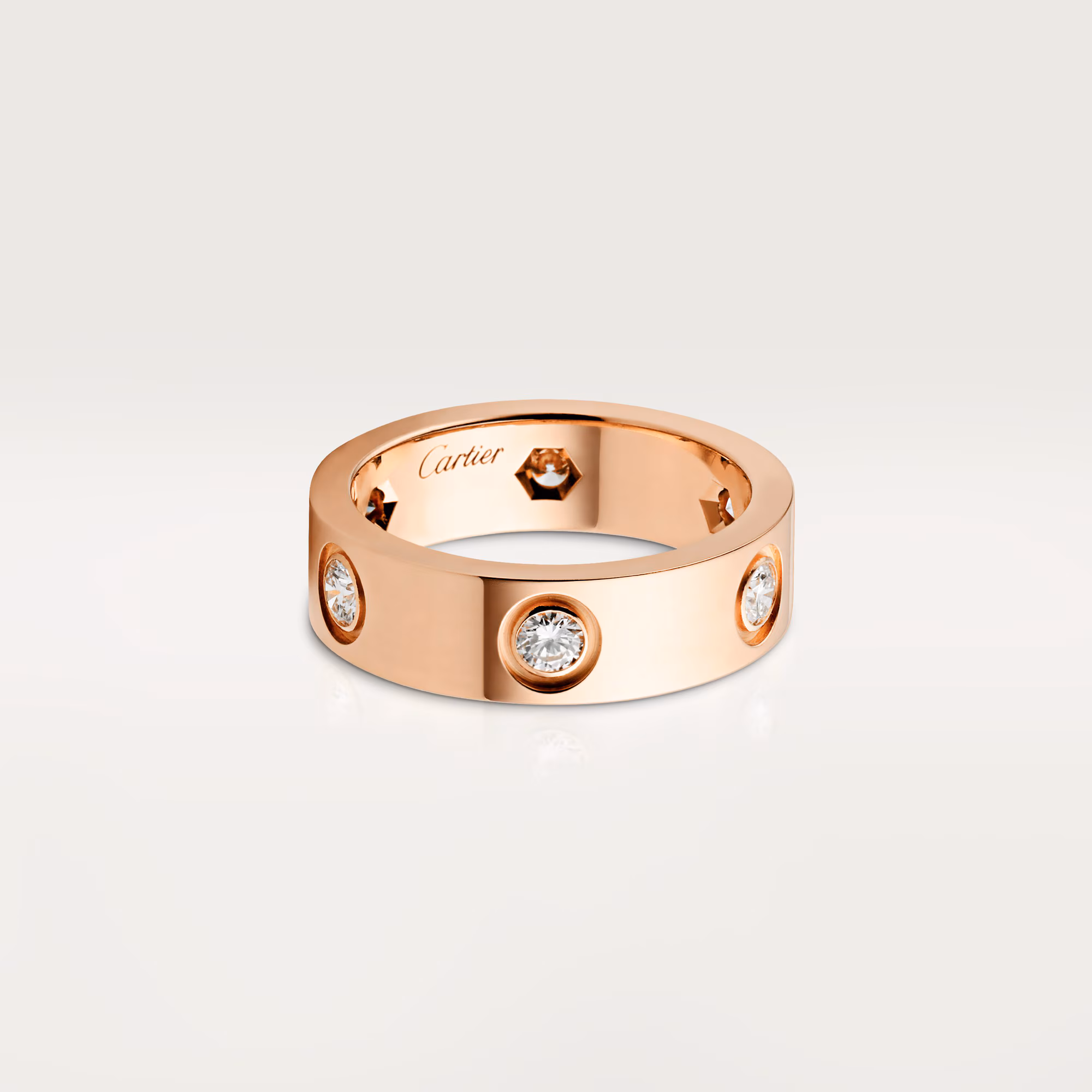 Love Ring, Classic Model, 6 Diamonds B4097500 - Rose Gold