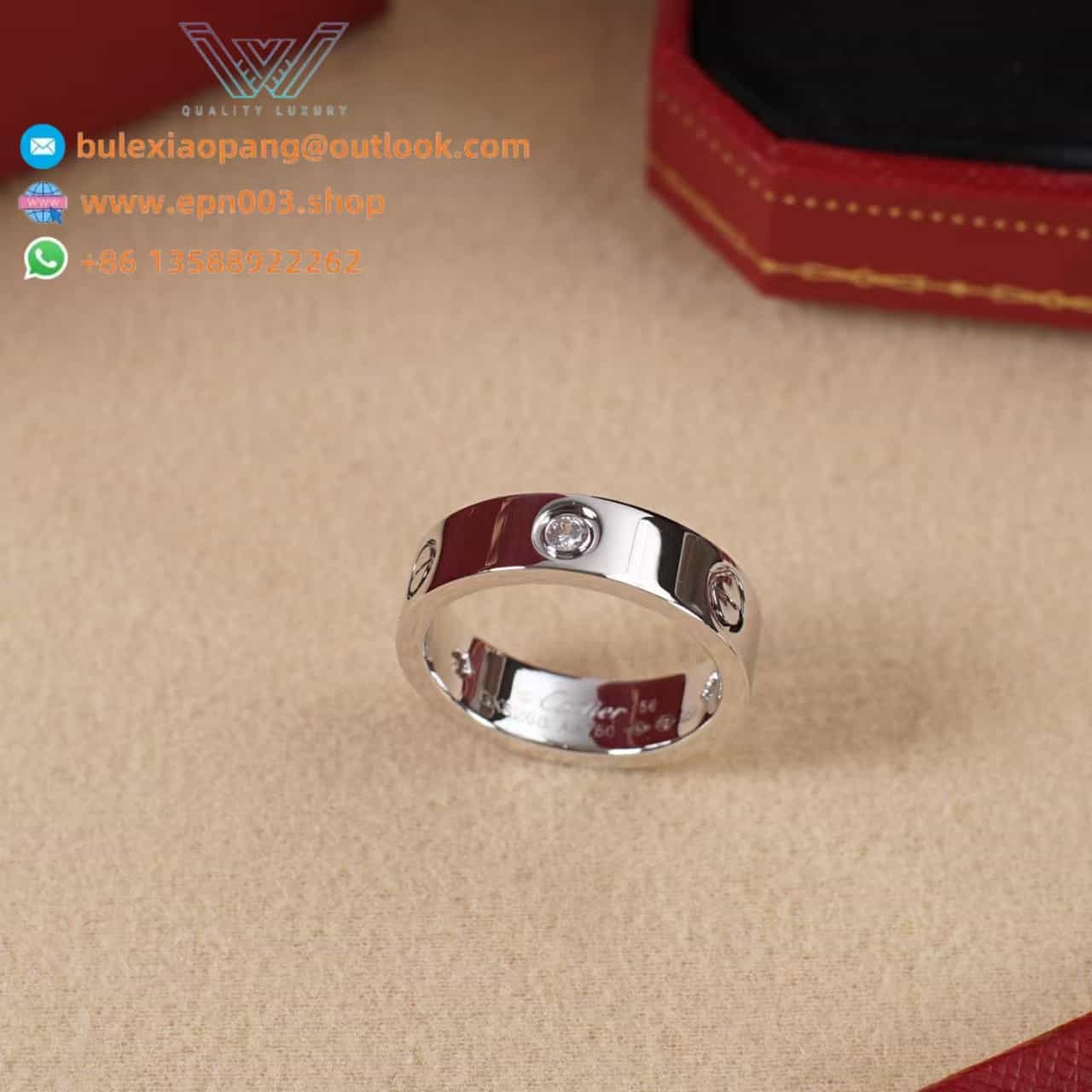 Love Ring, Classic Model, 3 Diamonds B4032500 - White Gold