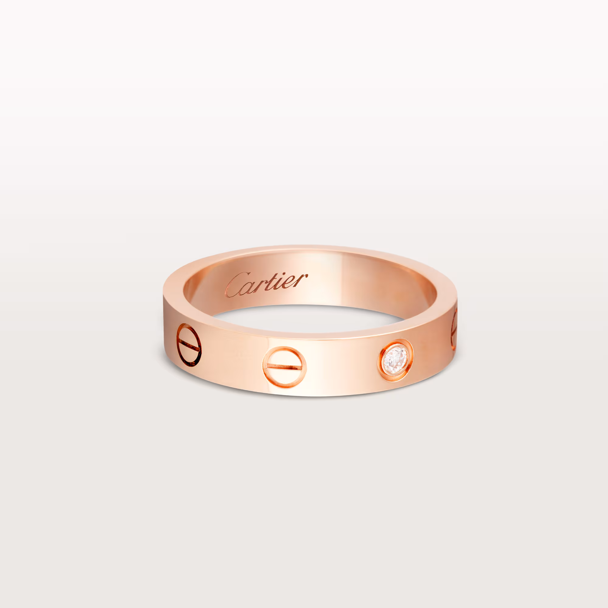 Love Ring, Small Model, 1 Diamond B4050700 - Rose Gold