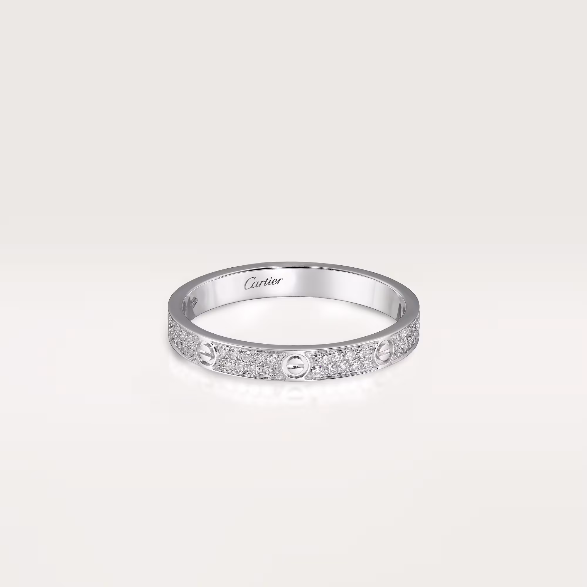 Love Ring, Mini Model, Paved B4218200 - White Gold
