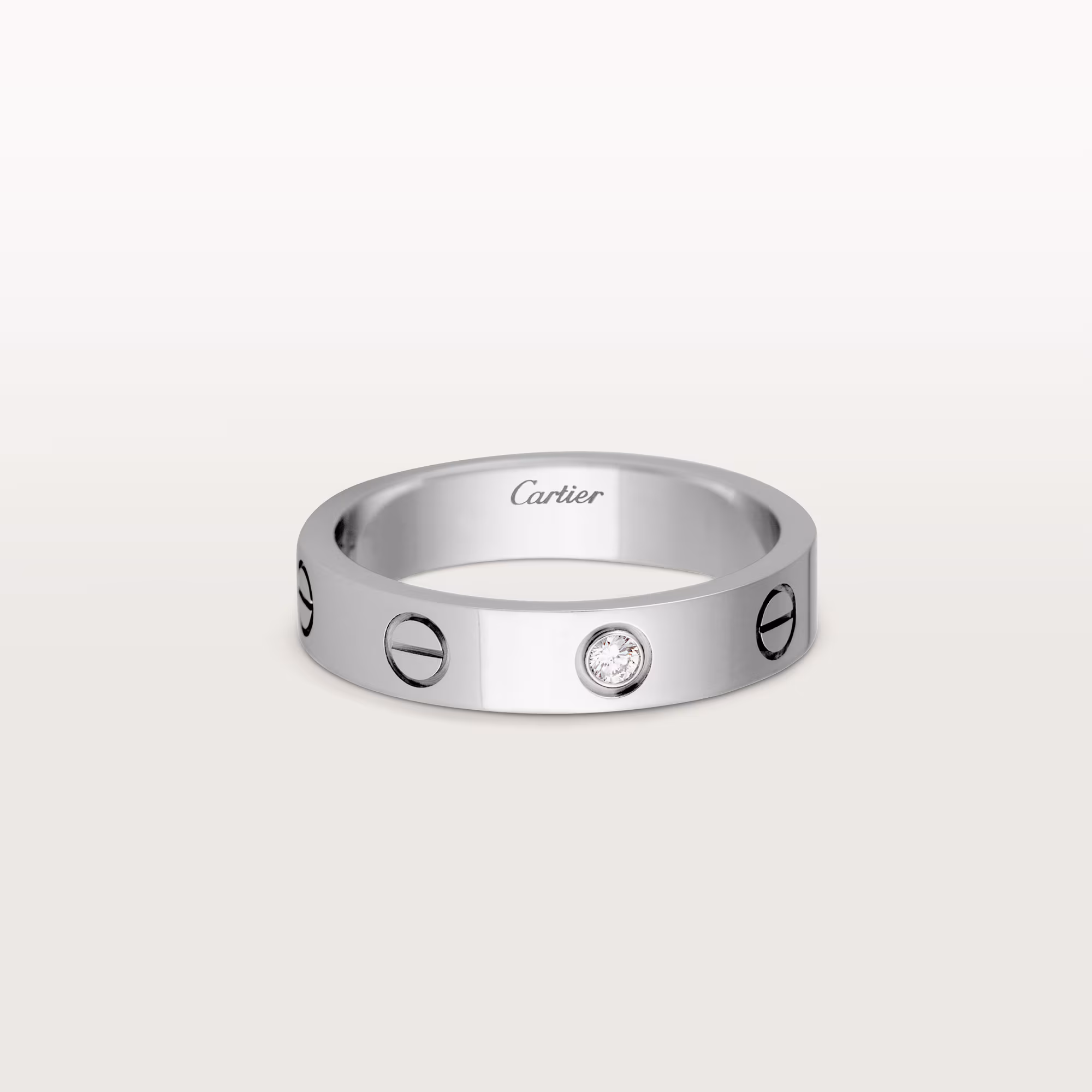 Love Ring, Small Model, 1 Diamond B4050500 - White Gold