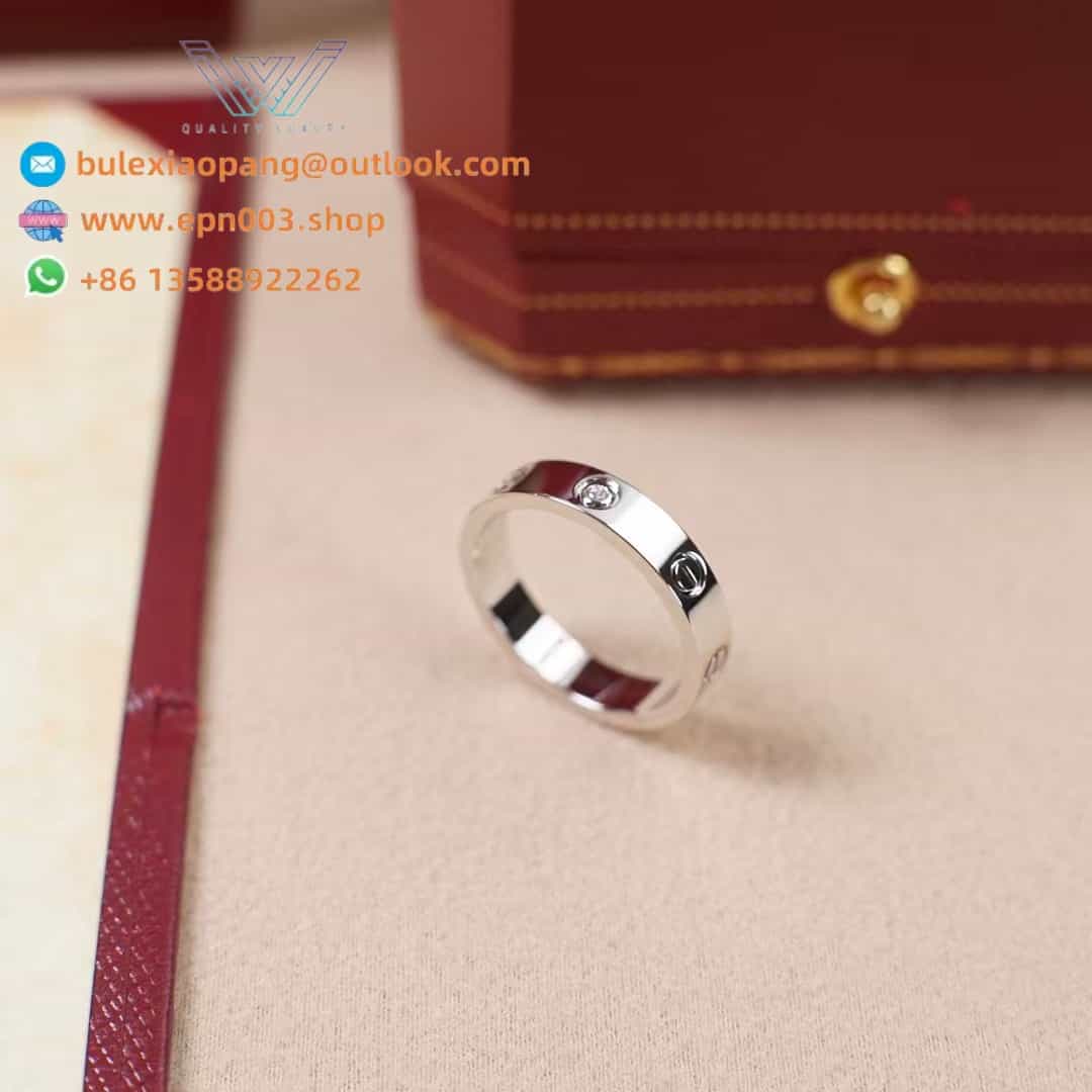 Love Ring, Small Model, 1 Diamond B4050500 - White Gold