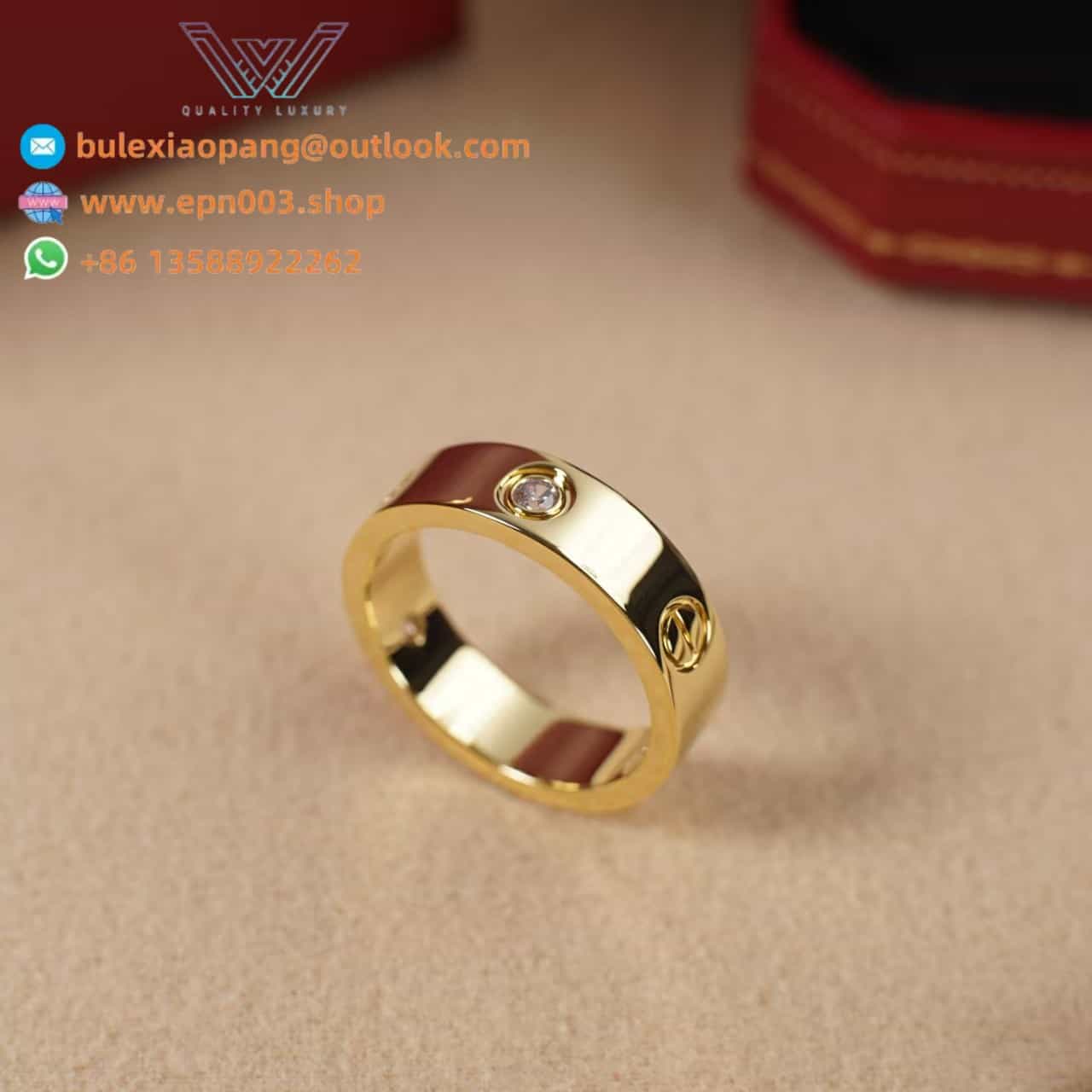 Love Ring, Classic Model, 3 Diamonds B4032400 - Gold