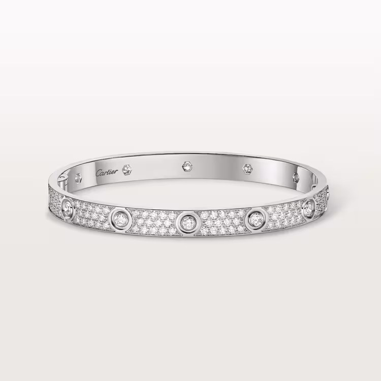 Love Bracelet, Classic Model, Paved, 10 Diamonds N6727417 - White Gold