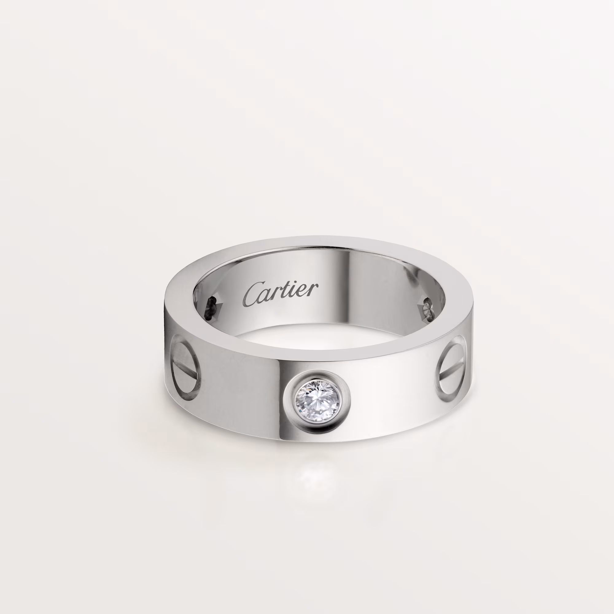 Love Ring, Classic Model, 3 Diamonds B4032500 - White Gold