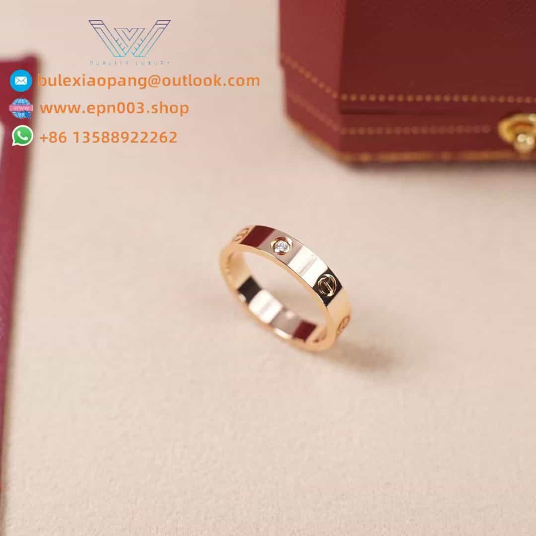 Love Ring, Small Model, 1 Diamond B4050700 - Rose Gold