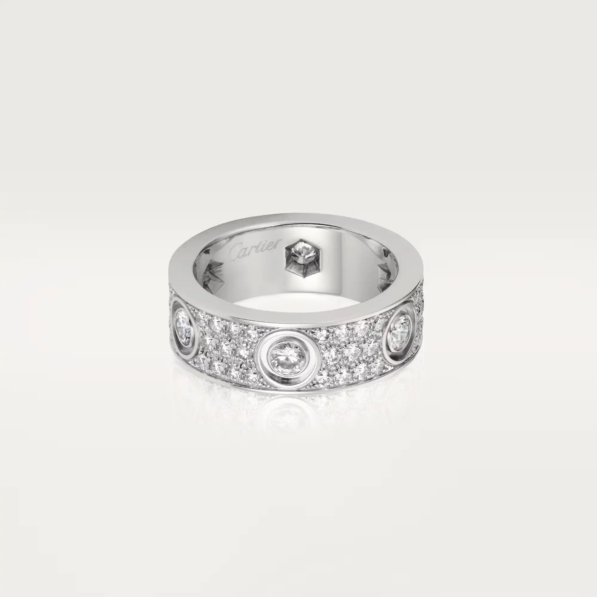 Love Ring, Classic Model, Paved, 6 Diamonds N4210400 - White Gold