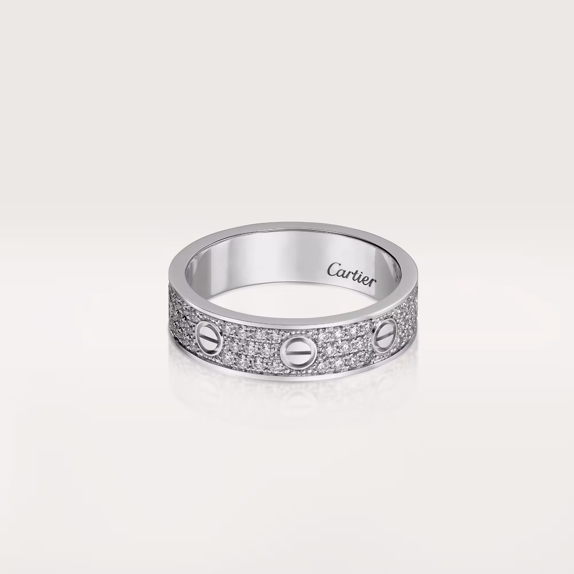 Love Ring, Small Model, Paved B4083400 - White Gold
