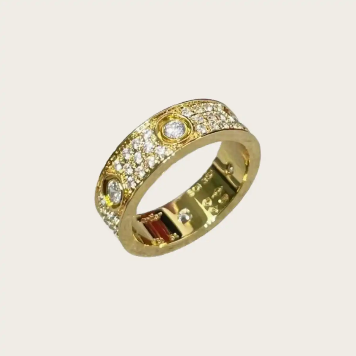 Love Ring, Classic Model, Paved, 6 Diamonds N4210300 - Gold