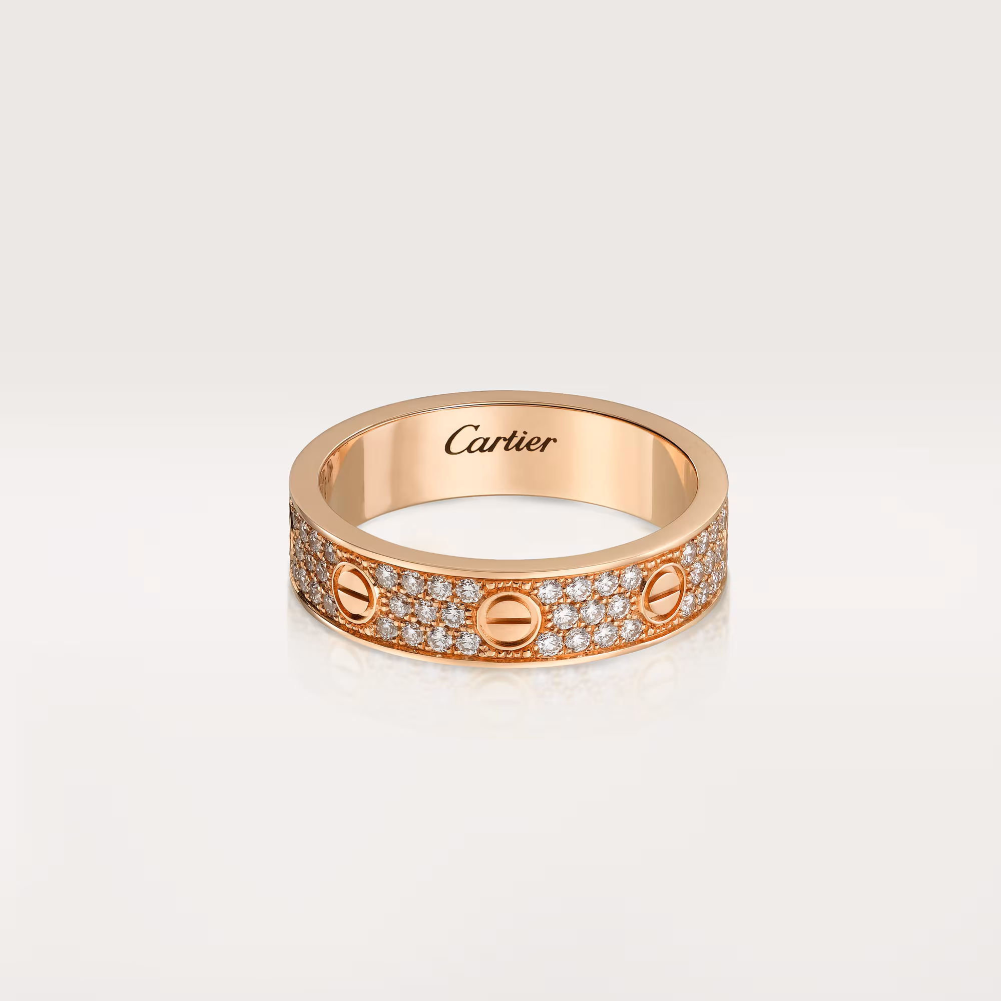 Love Ring, Small Model, Paved B4085800 - Rose Gold