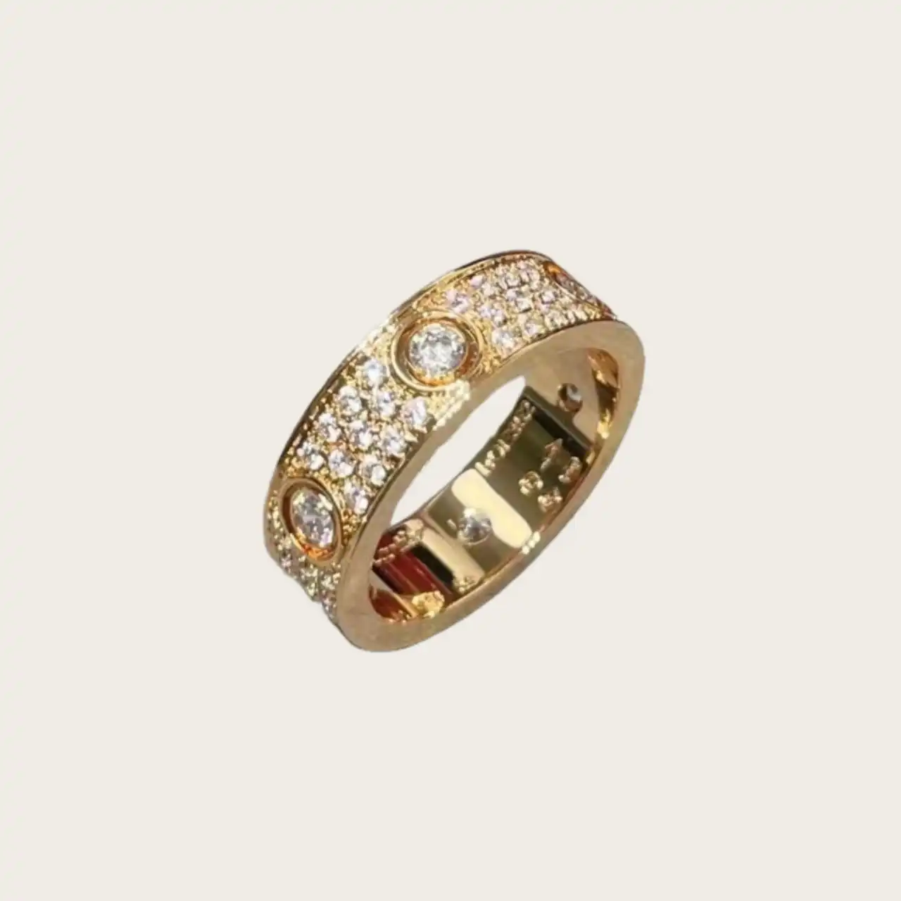 Love Ring, Classic Model, Paved, 6 Diamonds N4210500 - Rose Gold