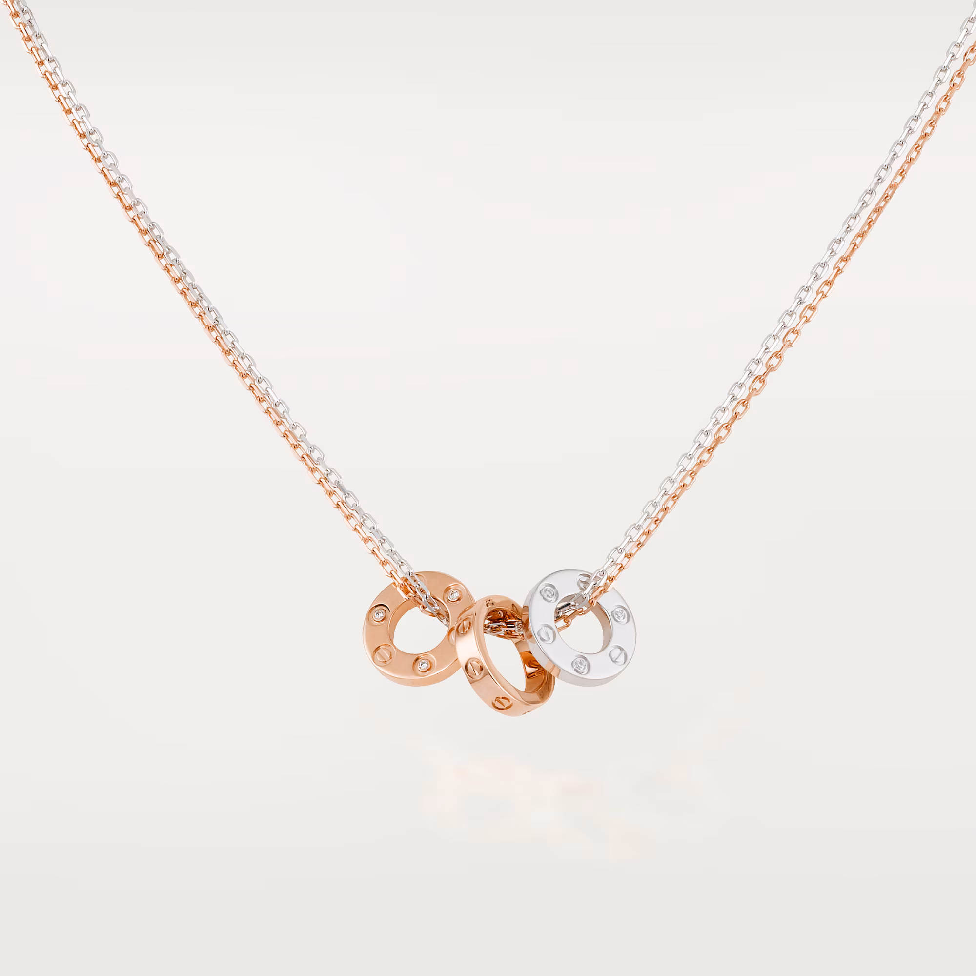 Love Pendant, 6 Diamonds B7219700 - Rose Gold - White Gold