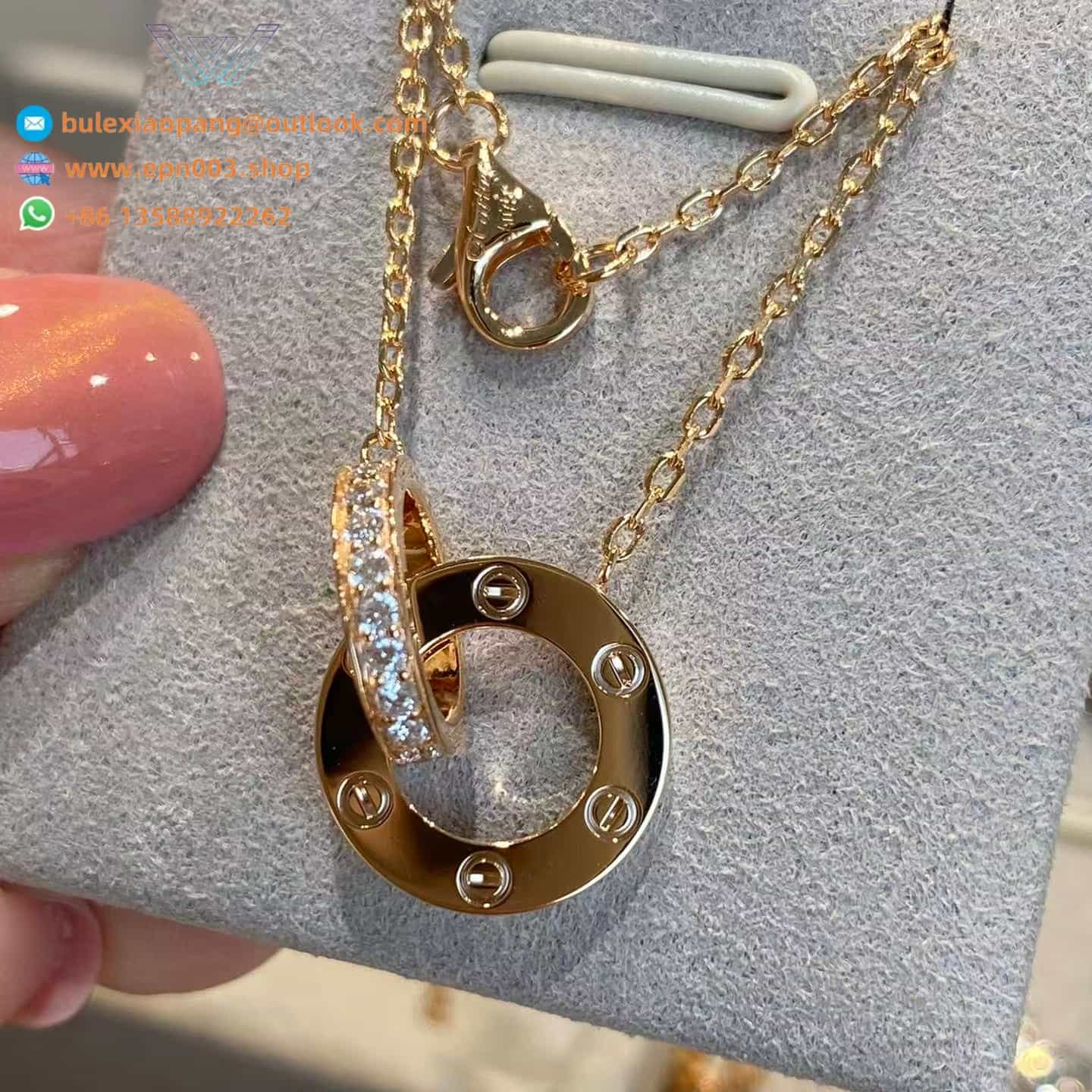 Love Pendant, Paved B7224528 - Rose Gold