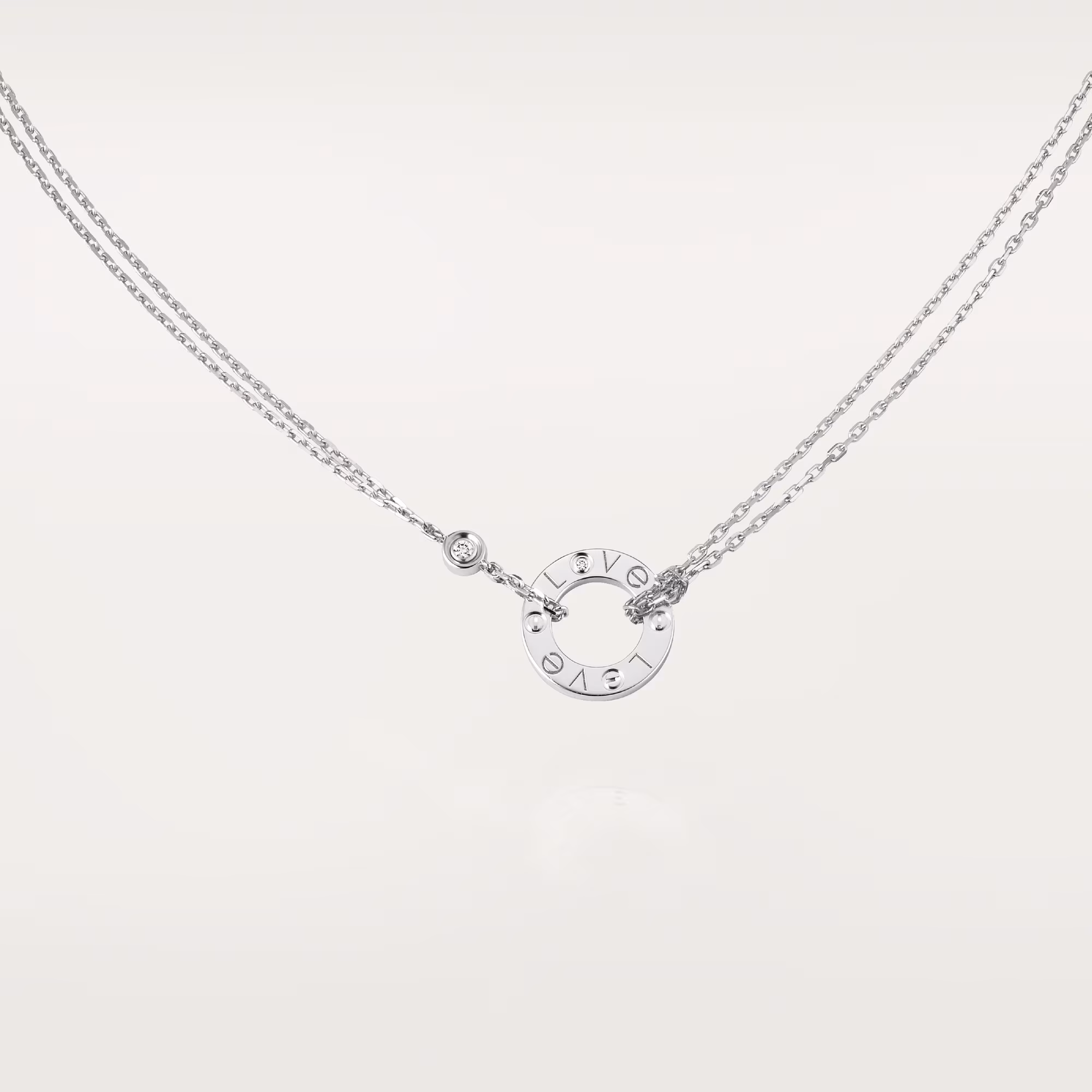 Love Pendant, 2 Diamonds B7219400 - White Gold