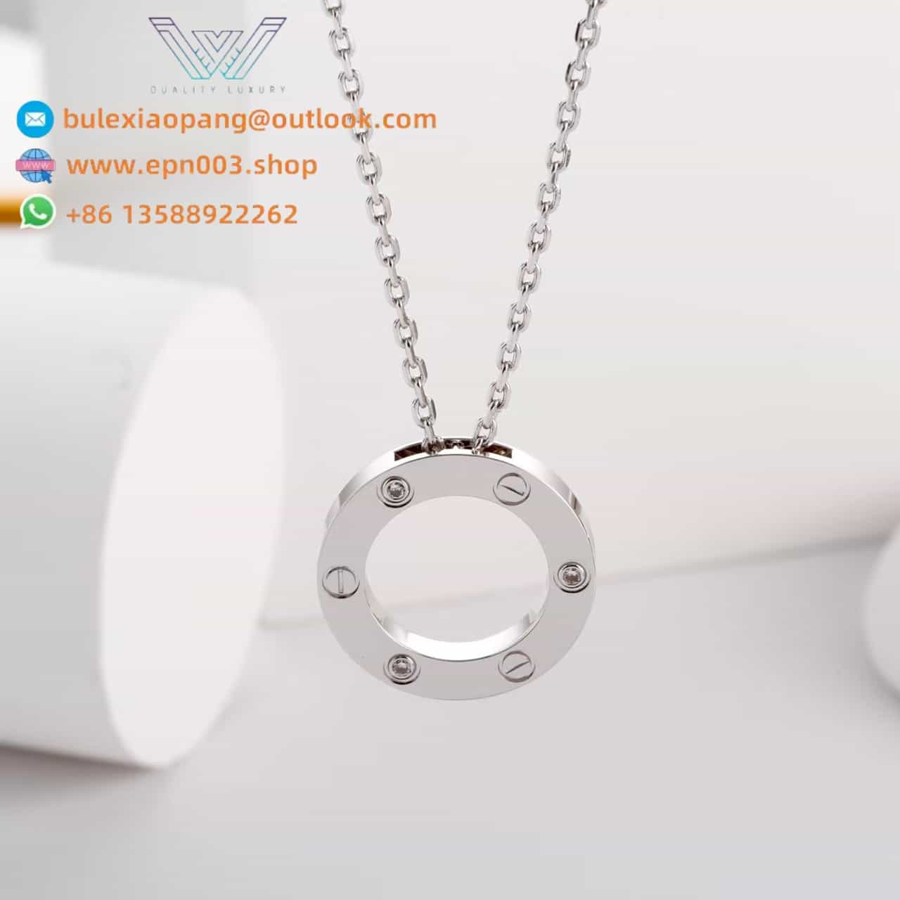 Love Pendant, 3 Diamonds B7014600 - White Gold