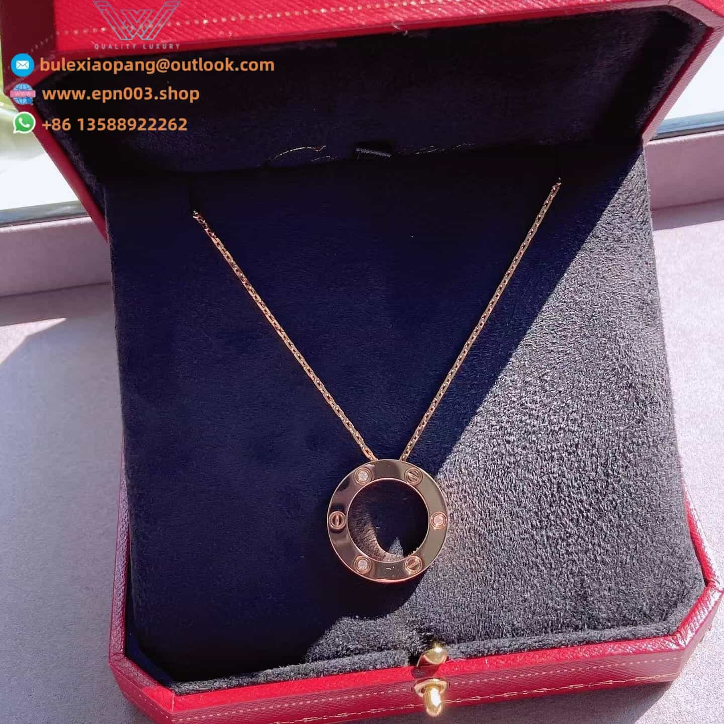 Love Pendant, 3 Diamonds B7014700 - Rose Gold