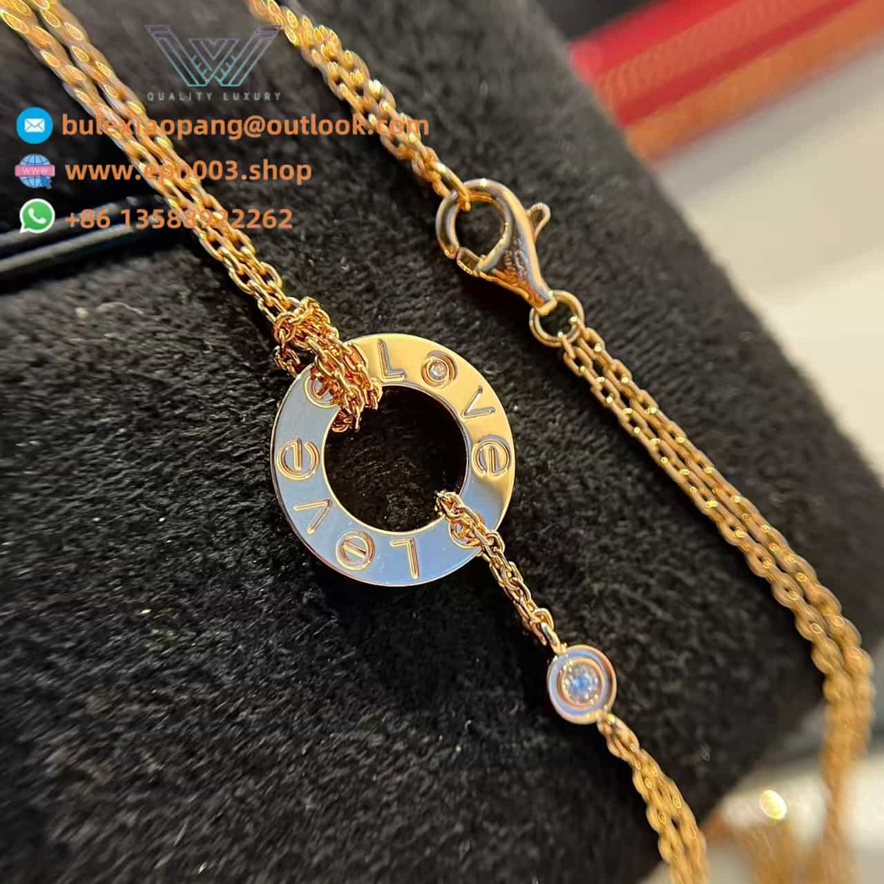 Love Pendant, 2 Diamonds B7224509 - Rose Gold