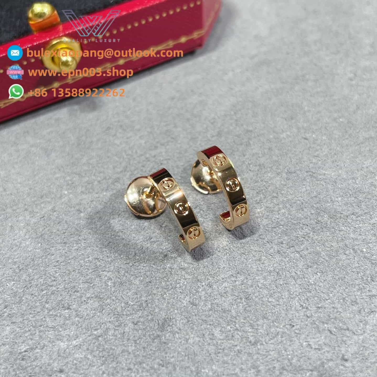 Love Hoop Earrings, Small Model B8029000 - Rose Gold