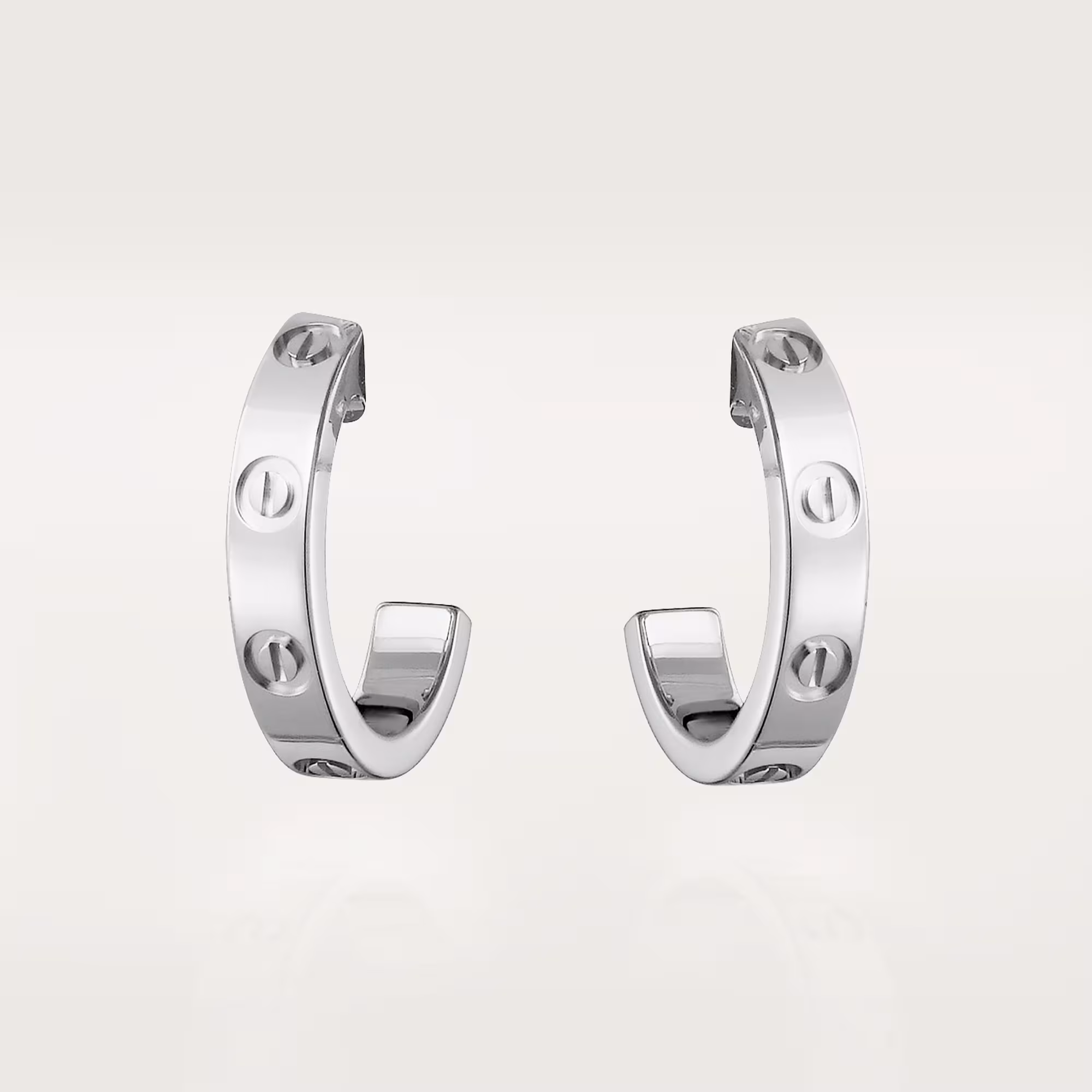 Love Hoop Earrings, Small Model B8028900 - White Gold