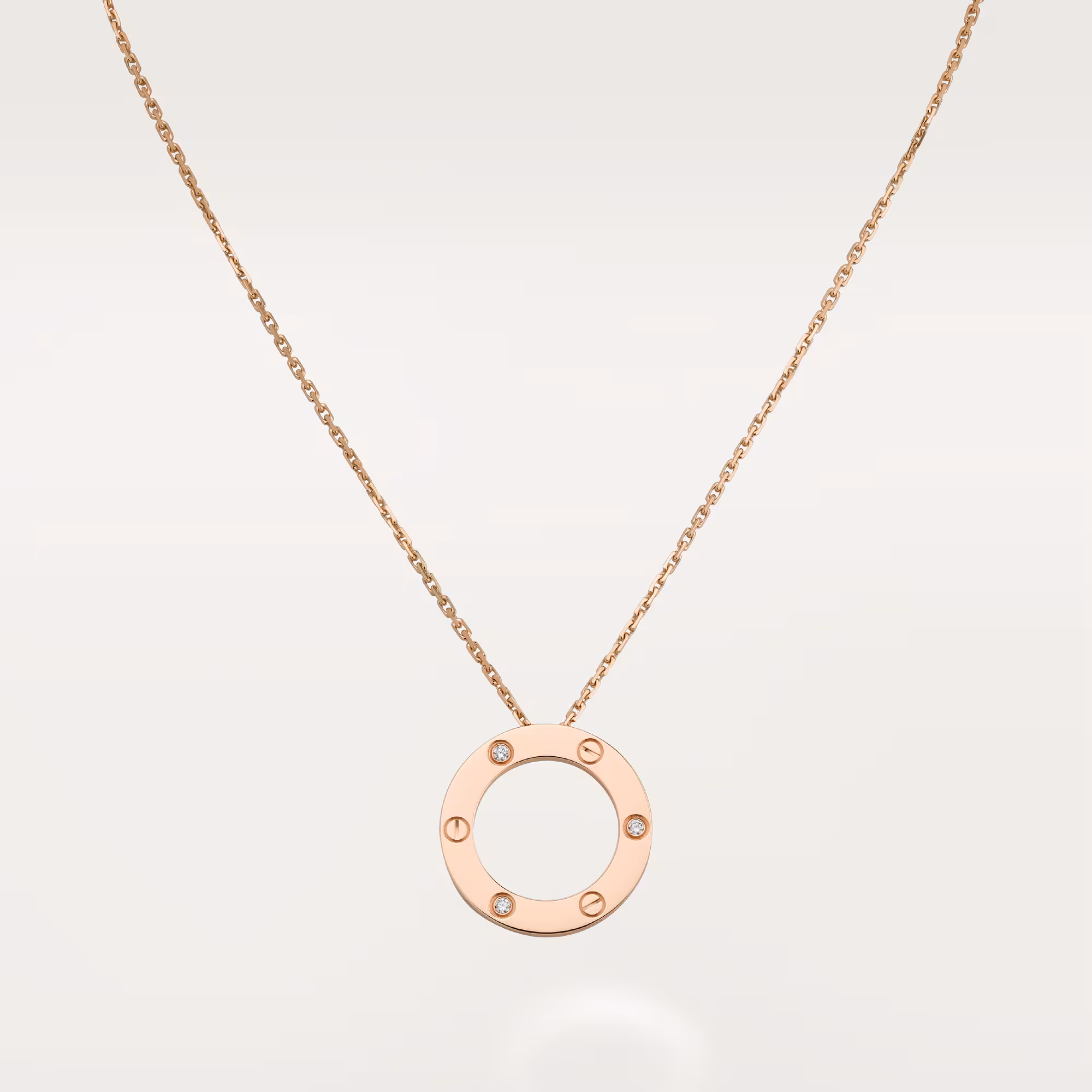 Love Pendant, 3 Diamonds B7014700 - Rose Gold