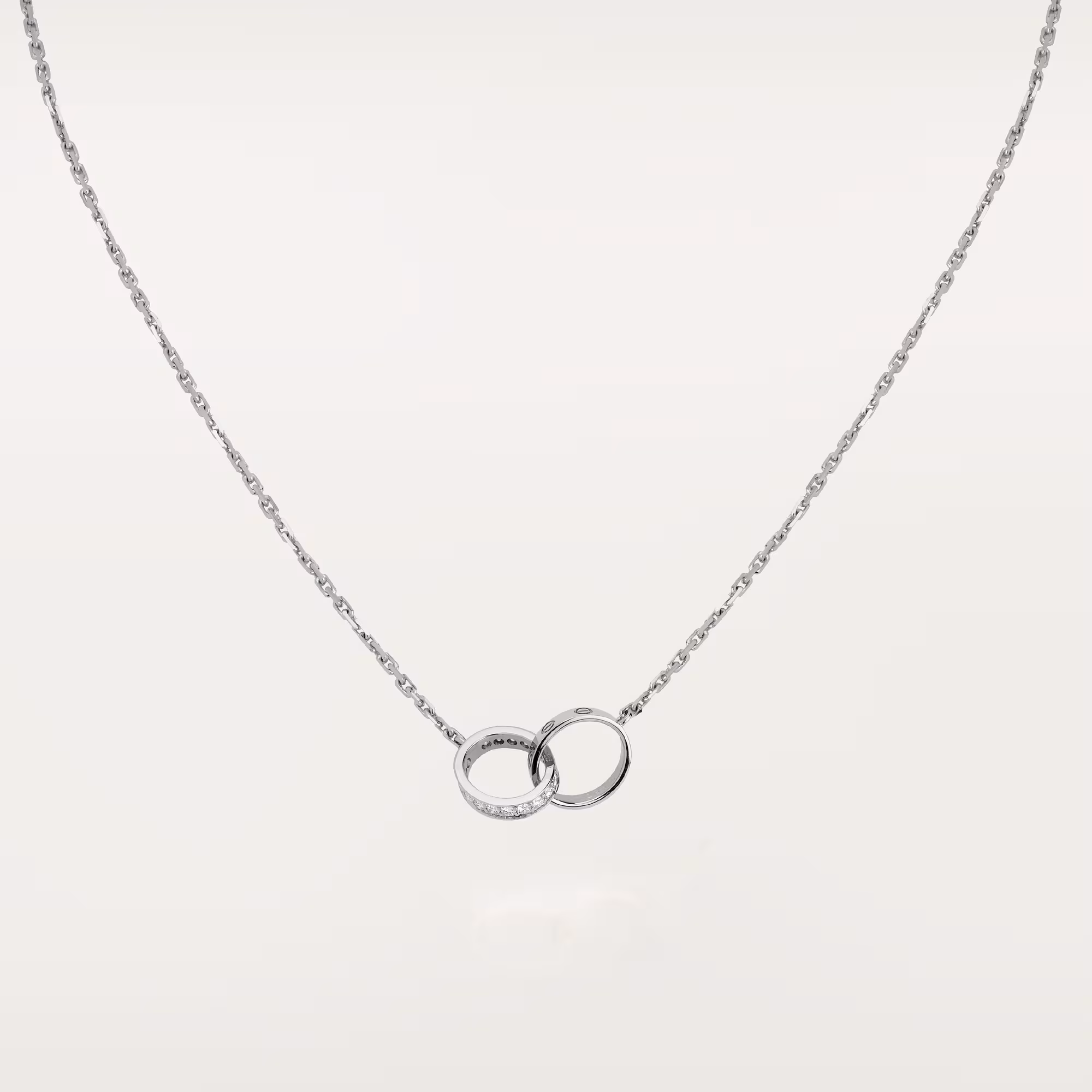 Love Pendant, Half-Paved B7013700 - White Gold