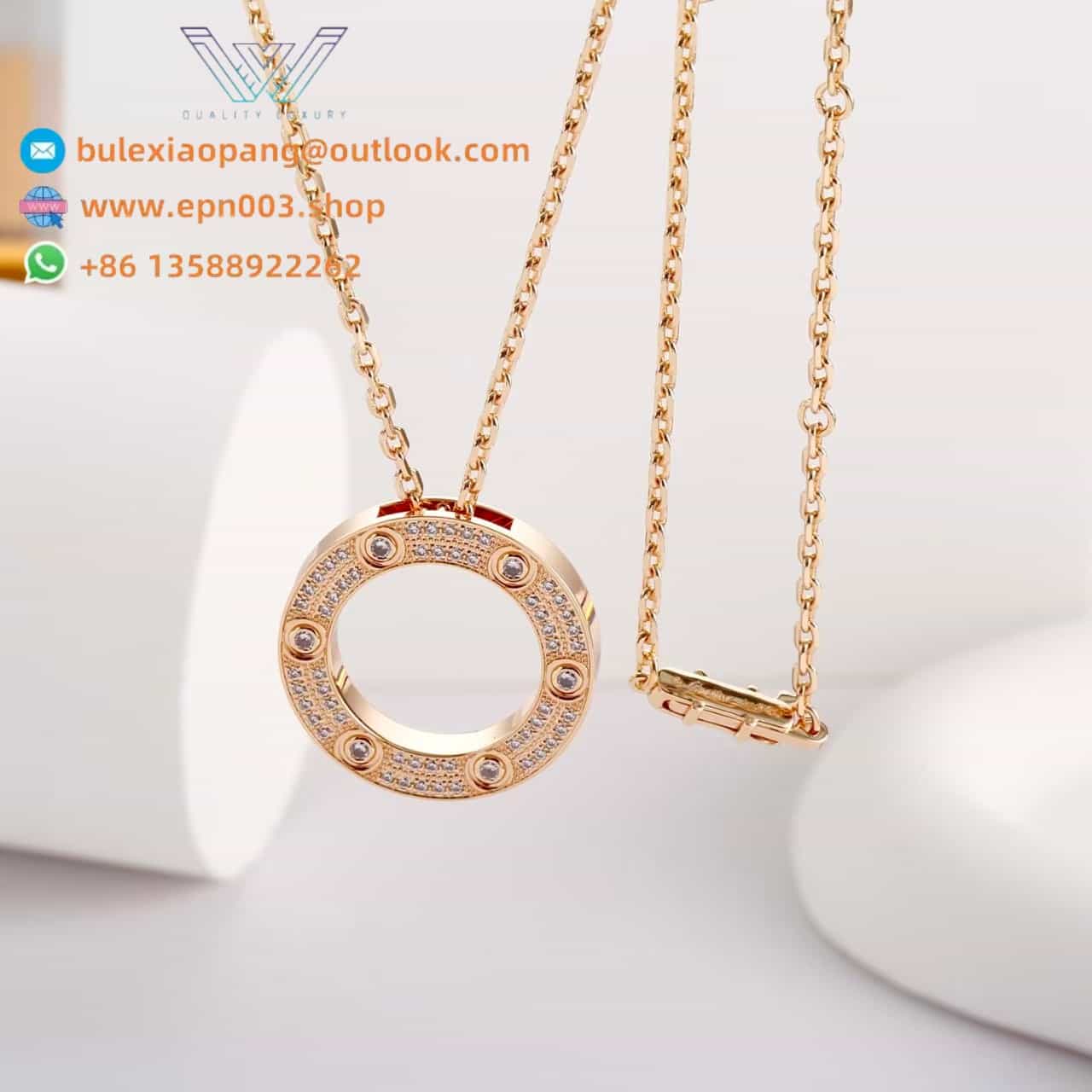 Love Pendant, Paved B7224527 - Rose Gold