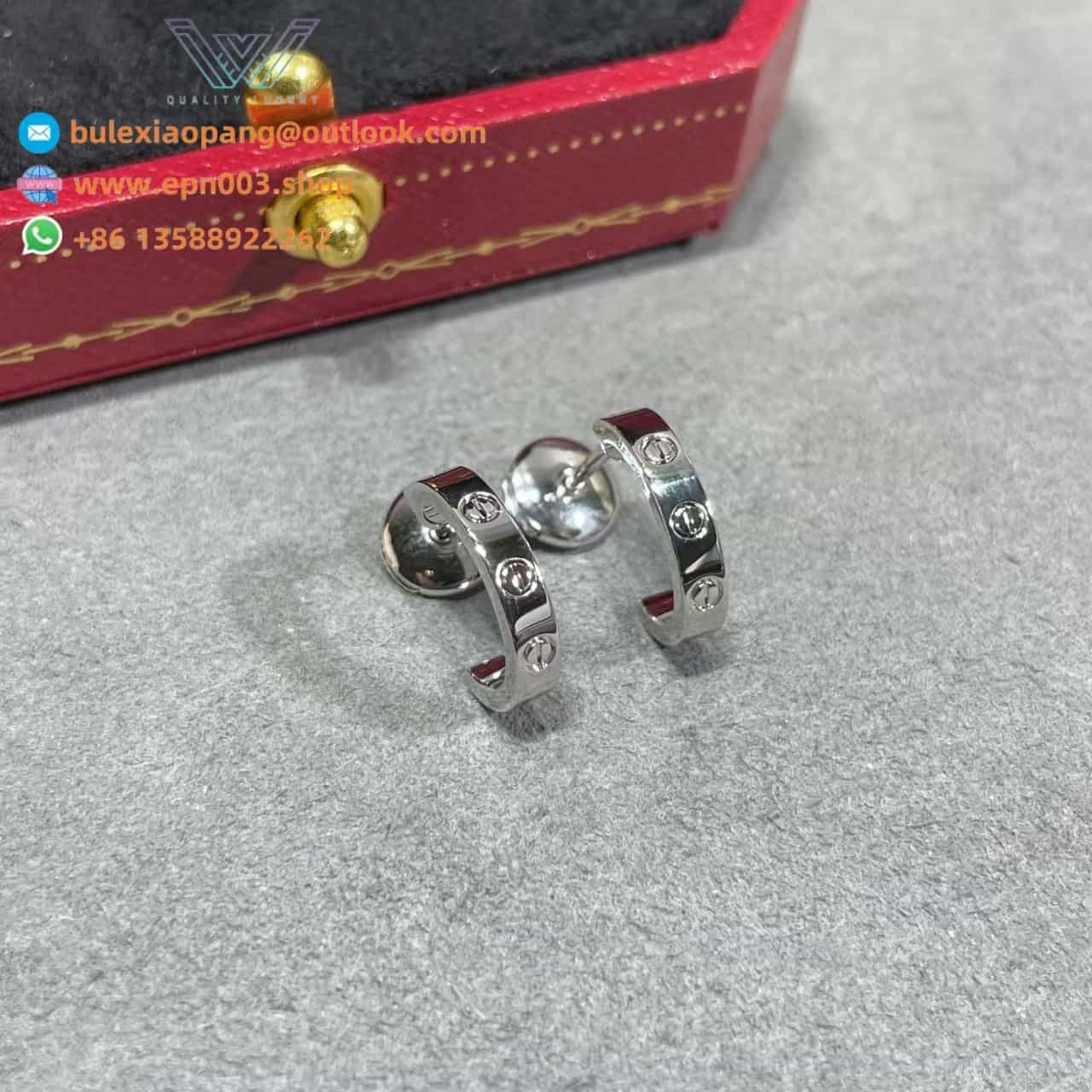 Love Hoop Earrings, Small Model B8028900 - White Gold