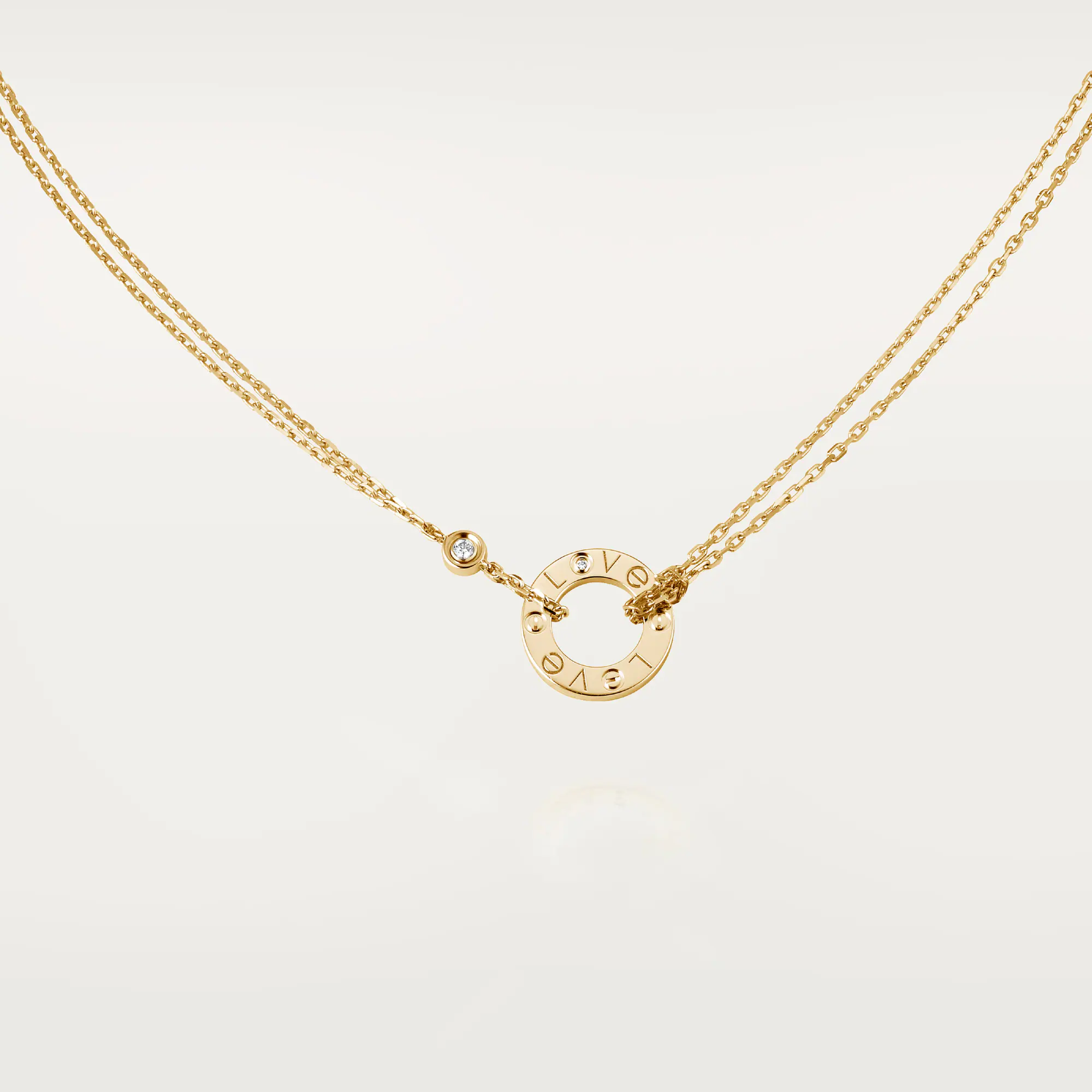 Love Pendant, 2 Diamonds B7219500 - Gold