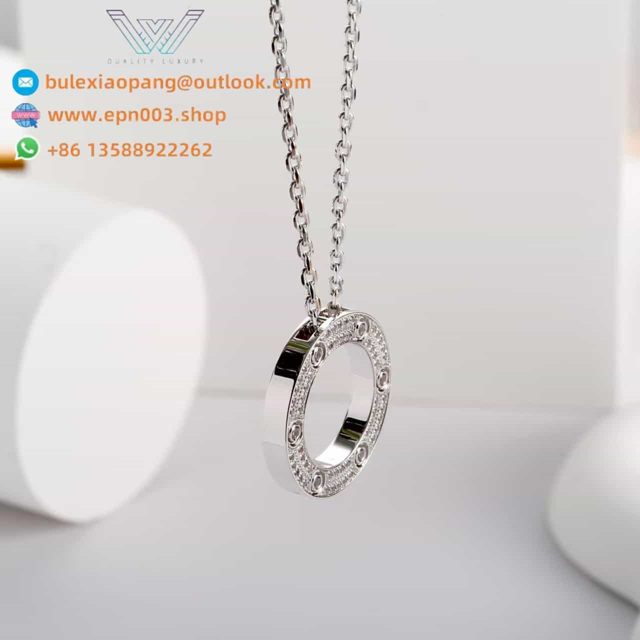 Love Pendant, Paved B7058000 - White Gold