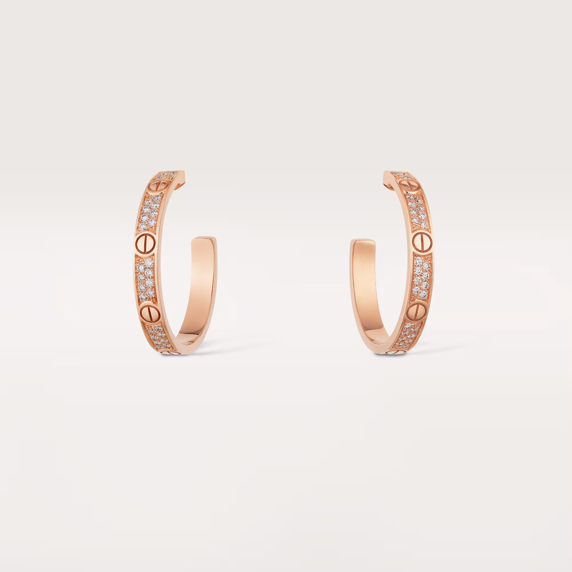 Love Hoop Earrings, Medium Model, Paved N8515192 - Rose Gold
