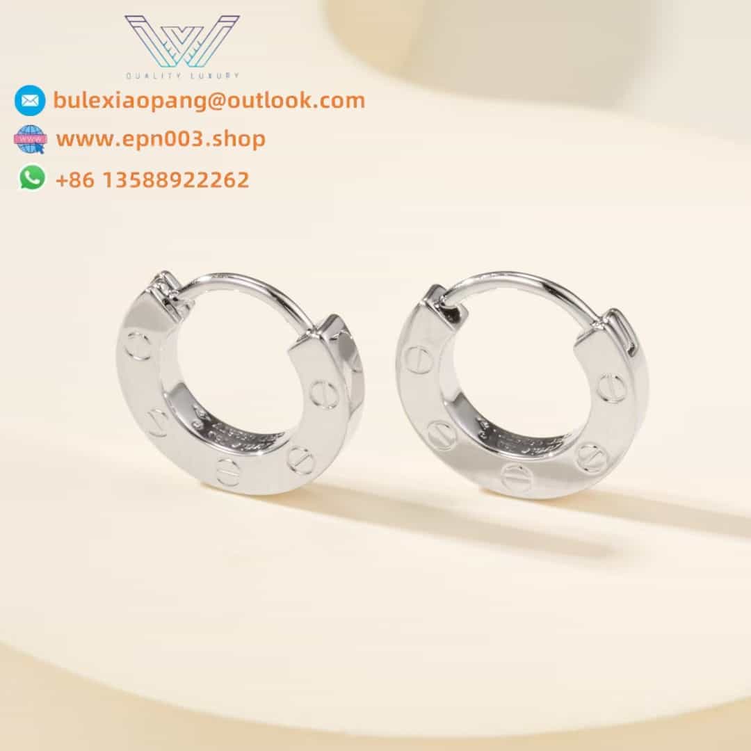 Love Single Hoop Earring - White Gold