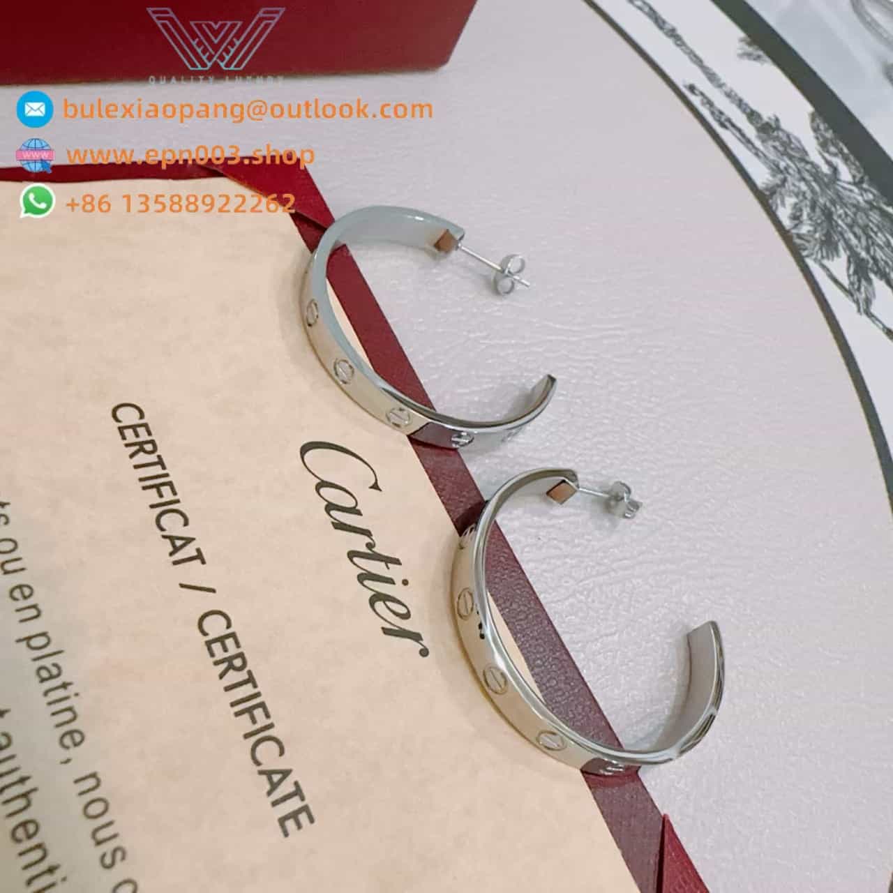 Love Hoop Earrings, Large Model B8028300 - White Gold
