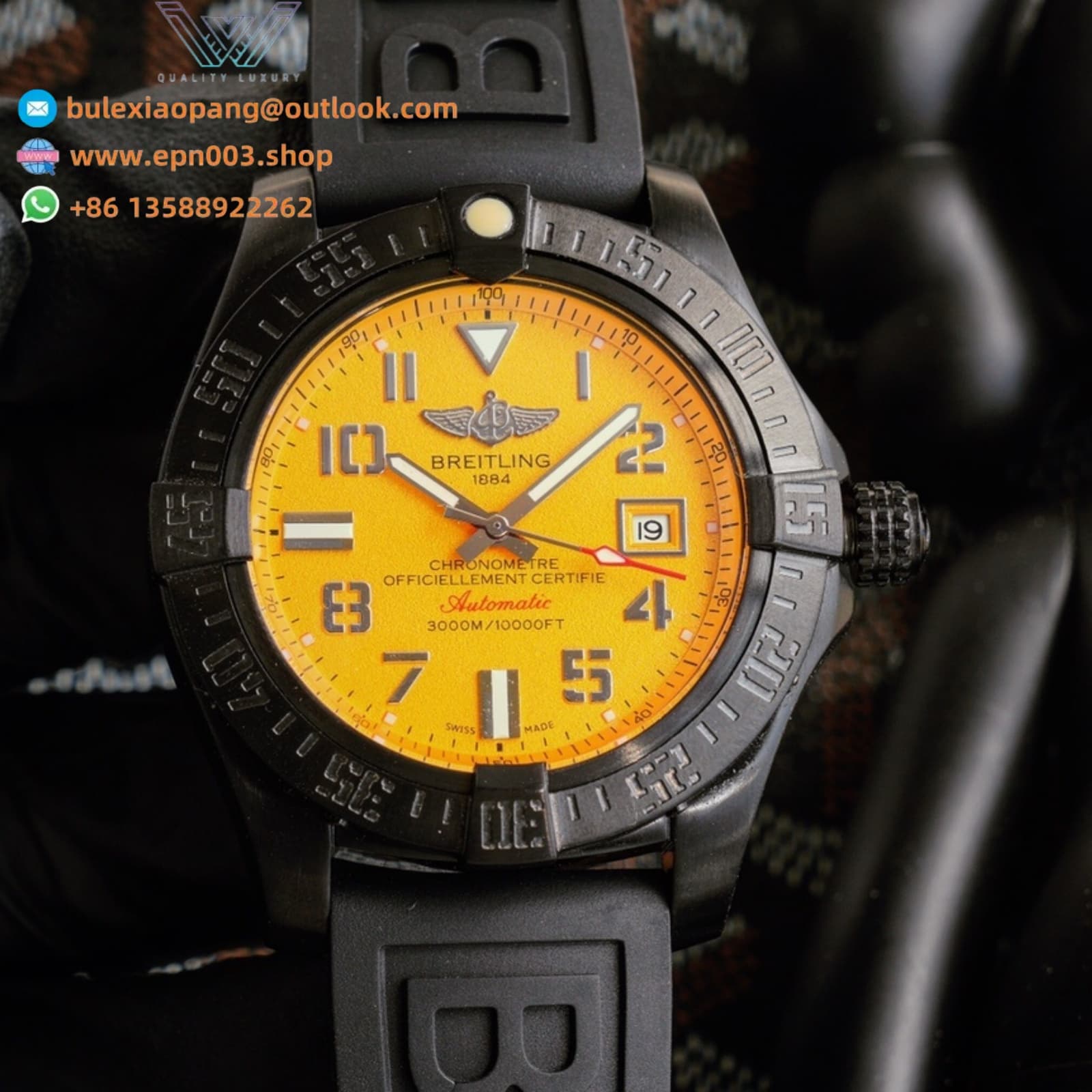 Avenger II Seawolf Black Steel Automatic 45mm Mens Watch