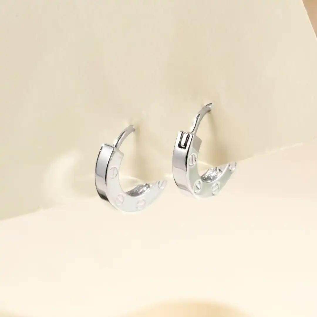 Love Single Hoop Earring - White Gold