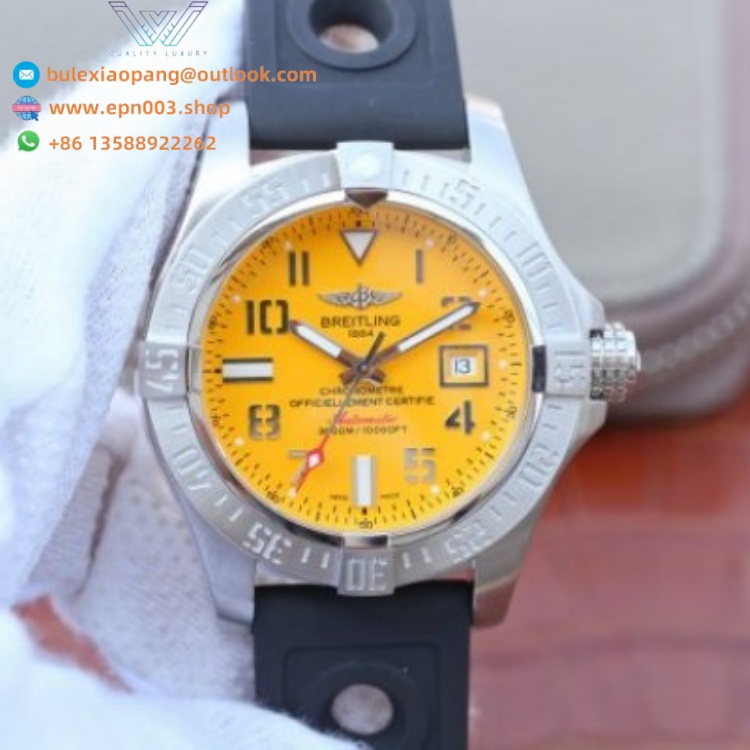 Avenger Yellow Dial Black Rubber Strap 45mm Men Watch