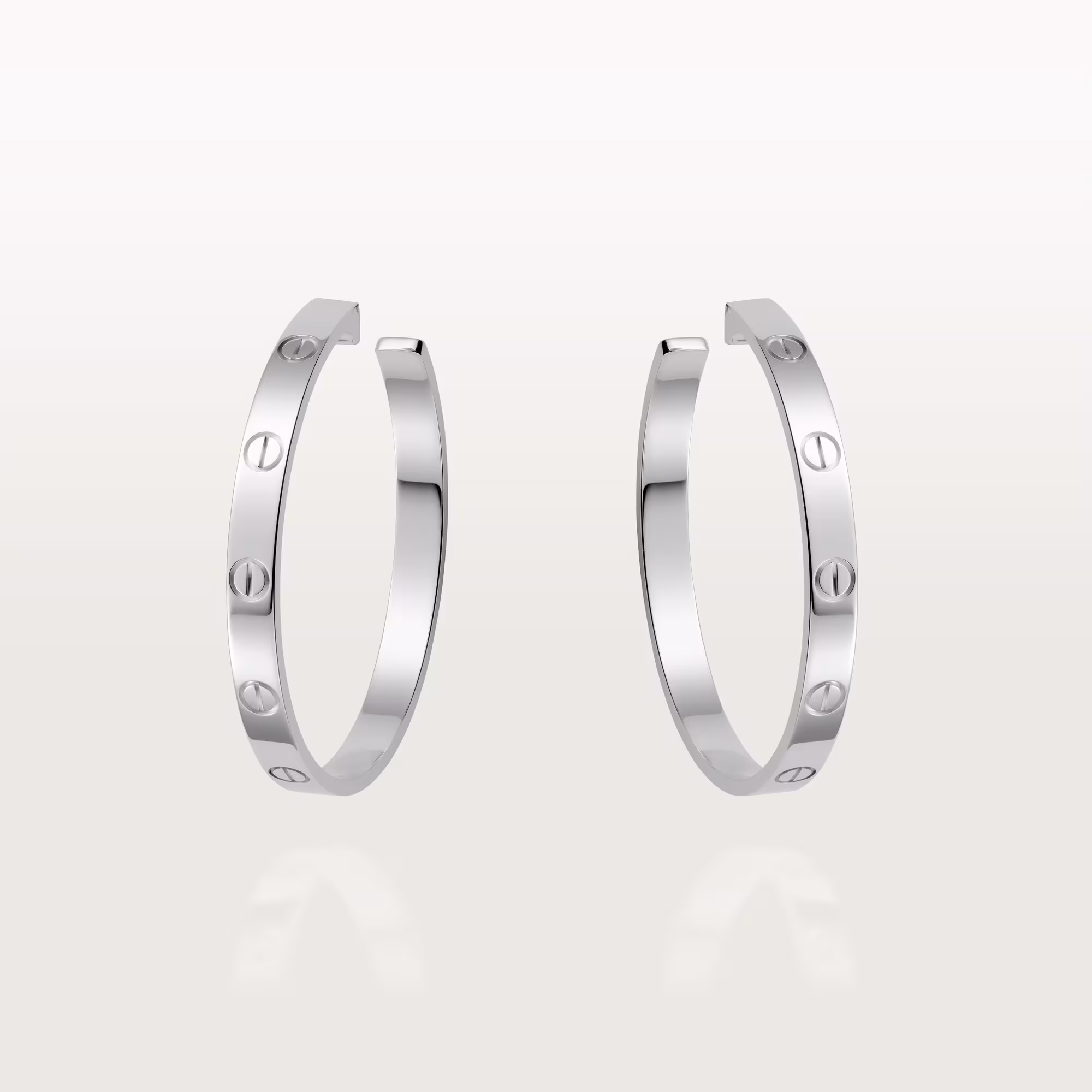 Love Hoop Earrings, Large Model B8028300 - White Gold