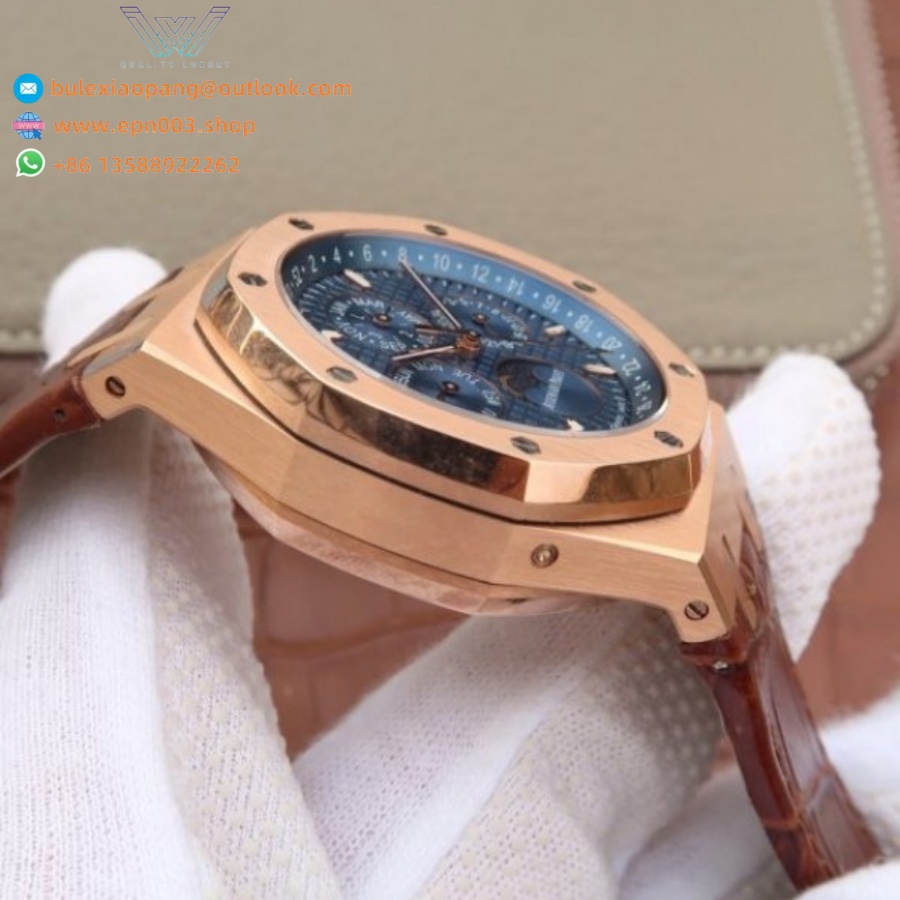 Royal Oak Blue Dial Leather Strap 41mm Men Watch
