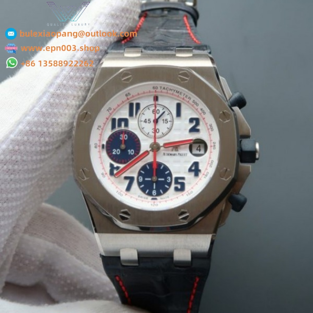 Royal Oak Offshore White Rubber Strap Chronograph 26208st.oo.d305cr.01 42mm Mens Watch
