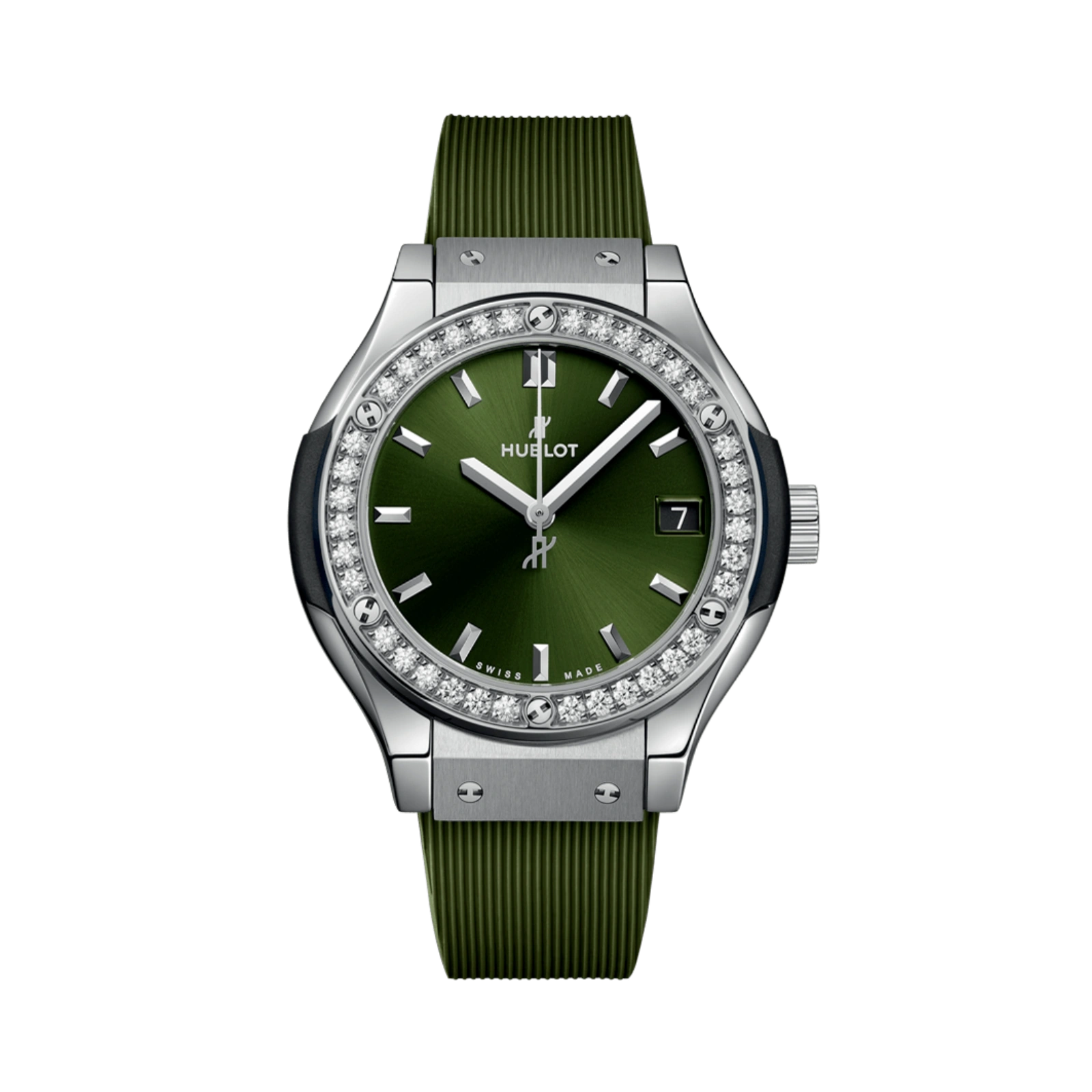 Classic Fusion Titanium Green Diamonds 581.NX.8970.RX.1104 33mm Women Watch