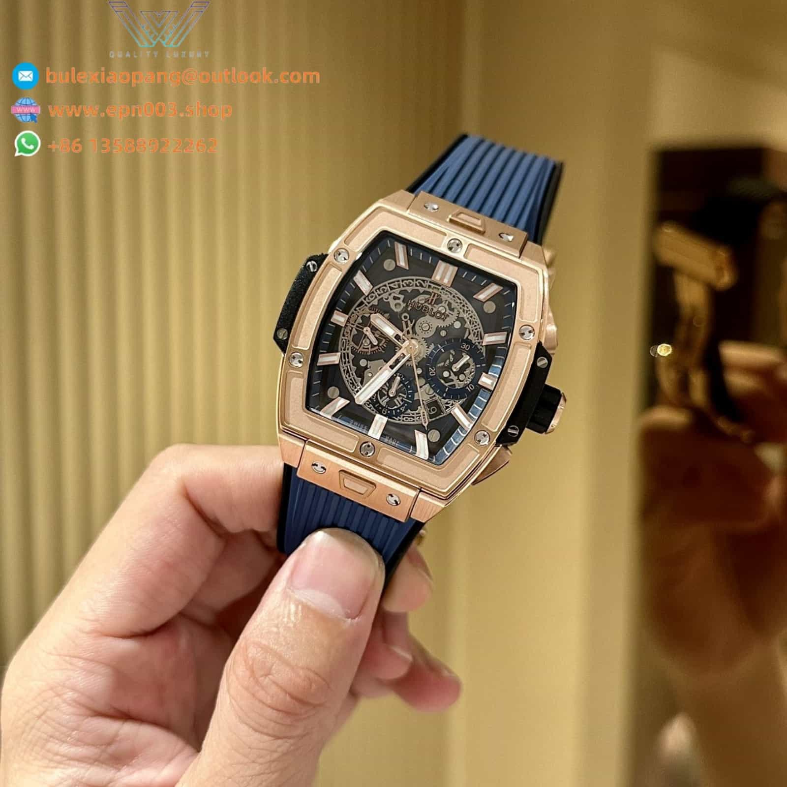 Spirit Of Big Bang Blue Chronograph King Gold 42mm Men Watch
