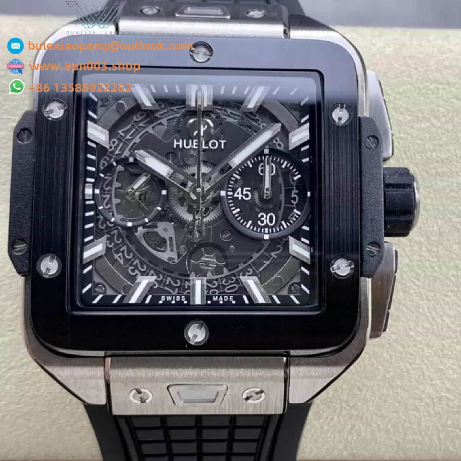 Big Bang Square Titanium Black Ceramic Bezel 42mm Men Watch