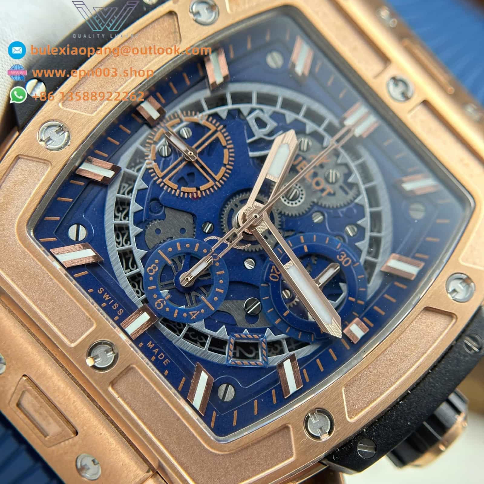 Spirit Of Big Bang Gold Blue Dial 42mm Men Watch