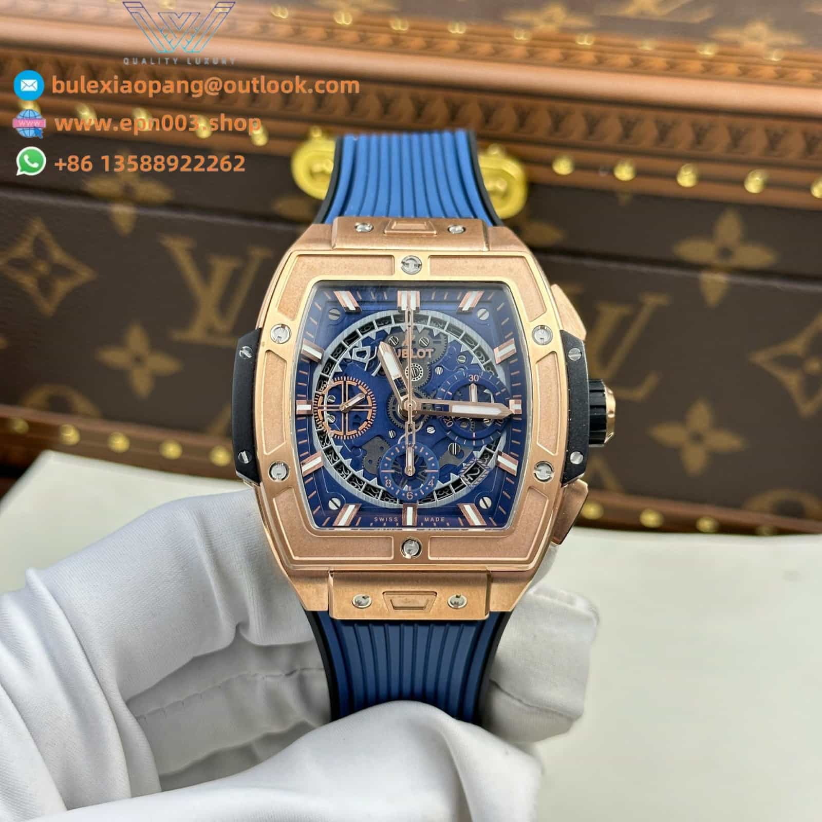 Spirit Of Big Bang Gold Blue Dial 42mm Men Watch